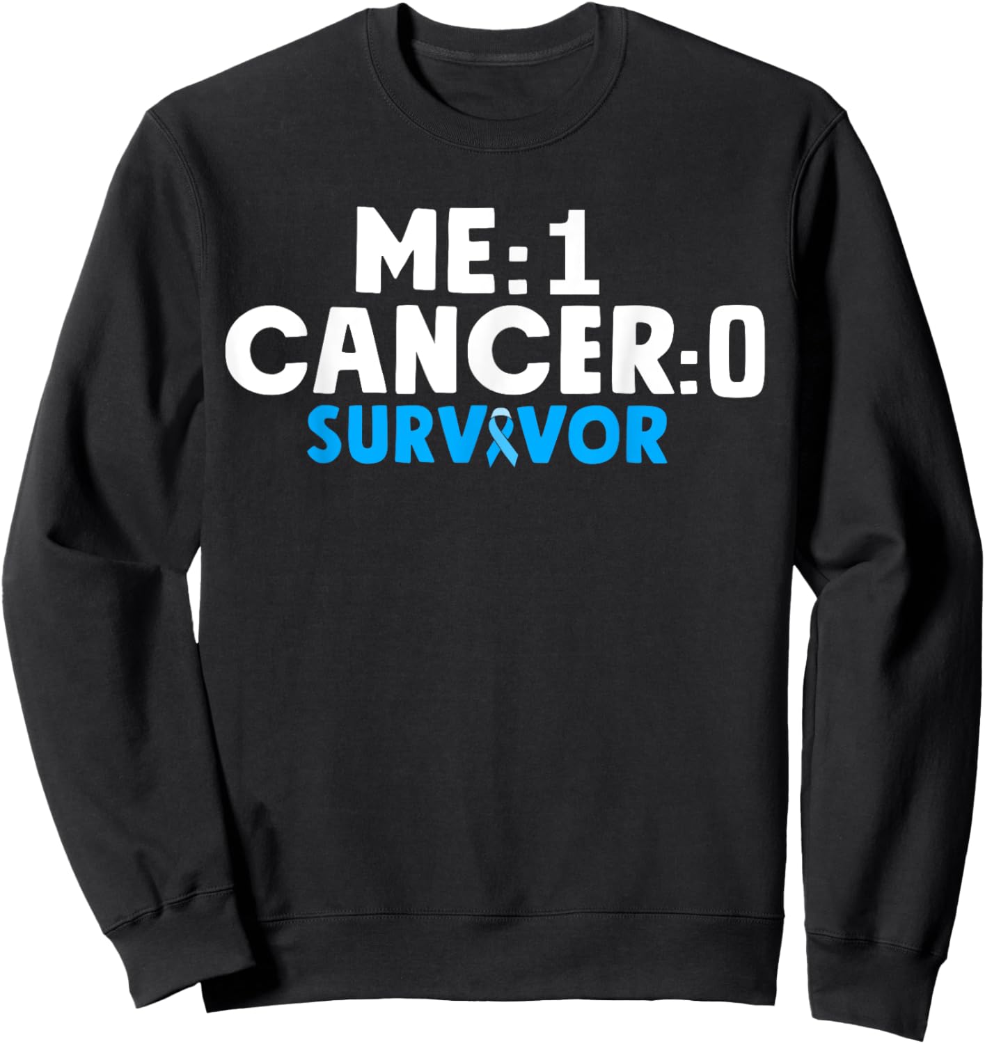 Prostate Cancer Survivor Awareness Blue Ribbon Sweatshirt - Sweatshirt | Black