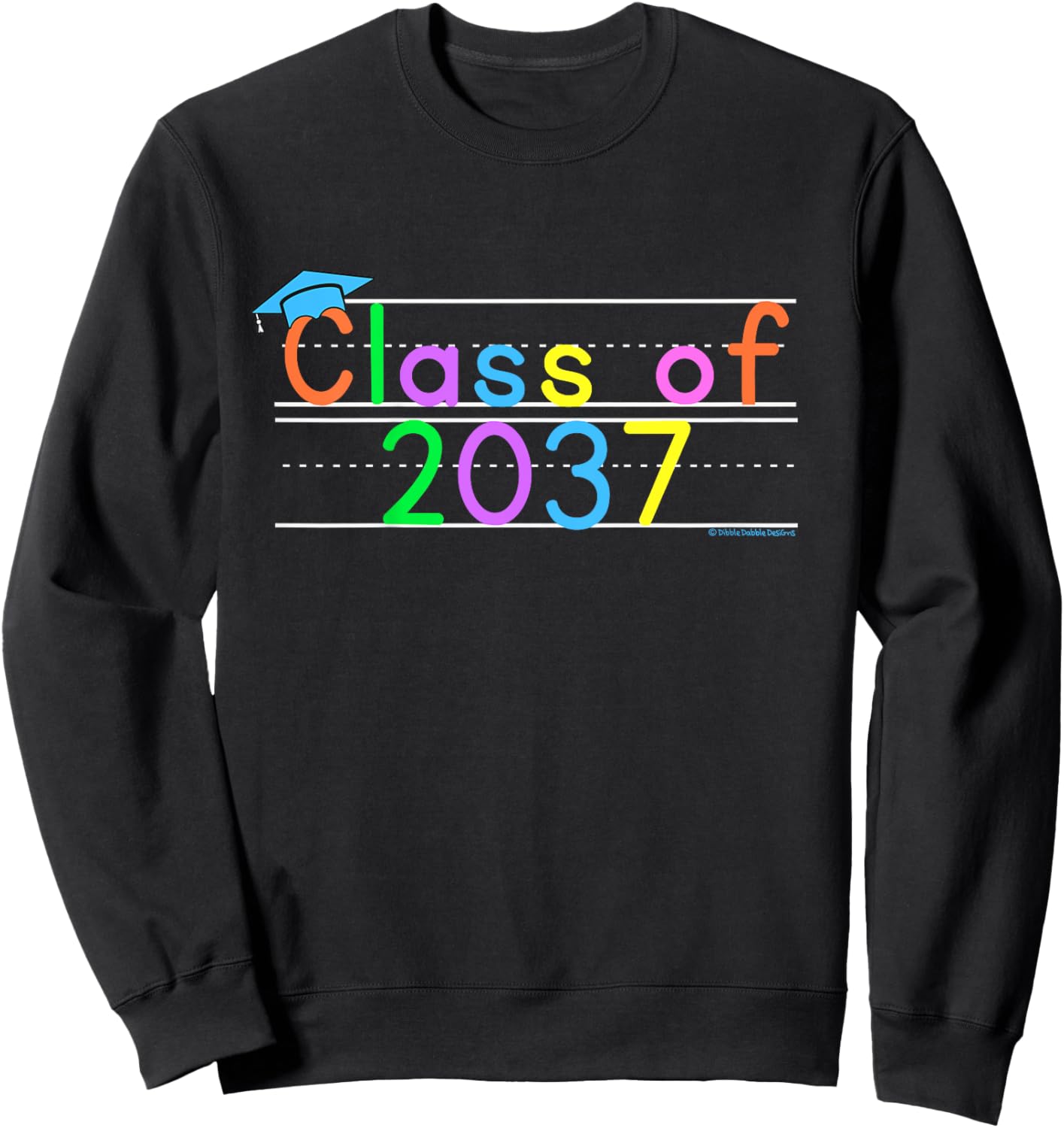 Kids Class of 2037 Boys Girls Funny First Day of Kindergarten Sweatshirt - Sweatshirt | Black
