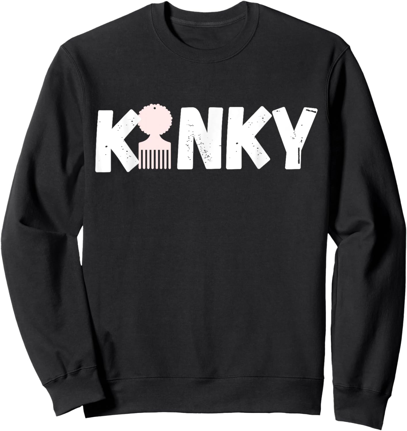Vintage Distressed Dope Kinky Afro Sweatshirt - Sweatshirt | Black