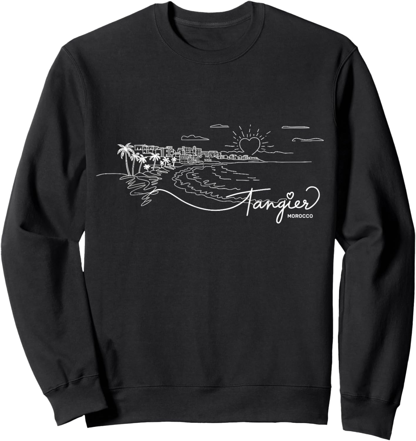 Tangier Morocco Signature Heart Art - Moroccan Souvenir Sweatshirt - Sweatshirt | Black