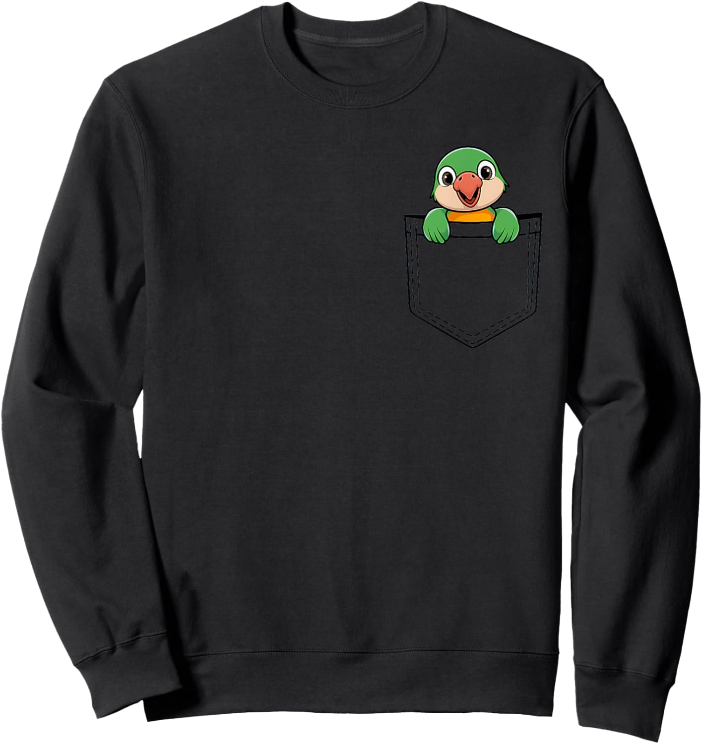 Boys Girls Toddler Cute Zoo Animal Peekaboo Parrot Pocket Sweatshirt - Sweatshirt | Black
