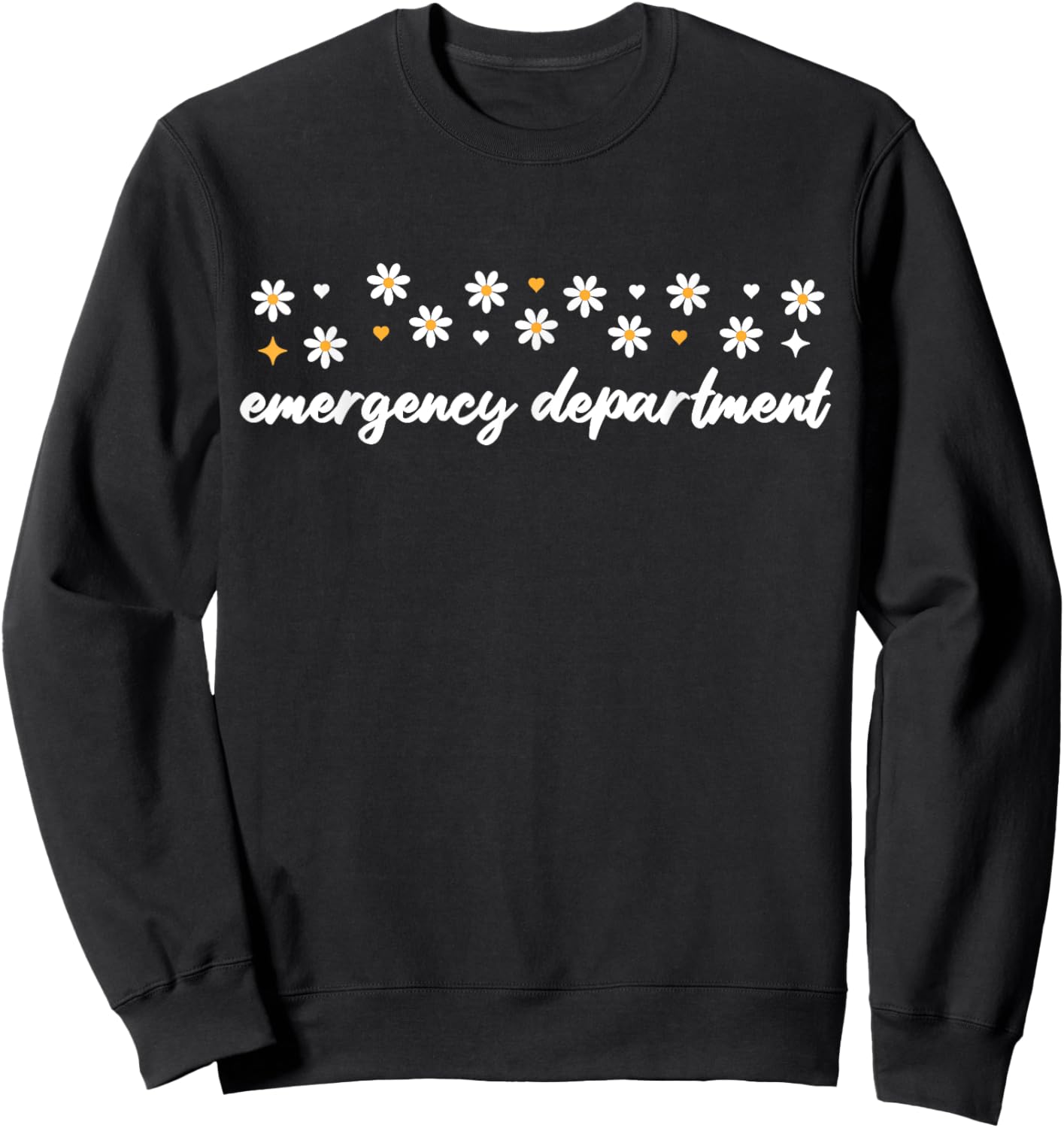 Emergency Department Nurse Er Nurse Room Registered Floral Sweatshirt - Sweatshirt | Black