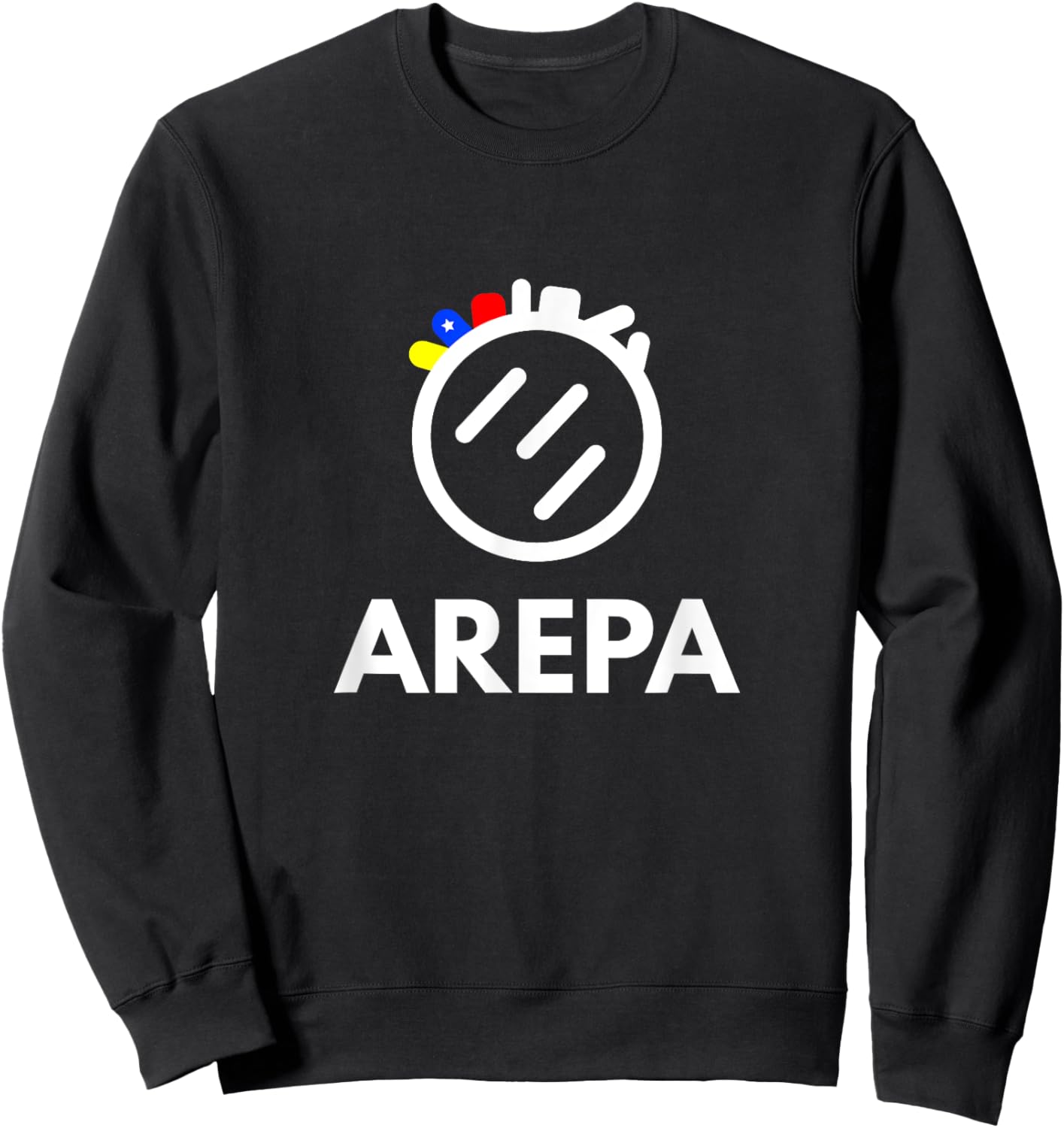 Venezuelan Arepa Tricolor Venezuela Novelty Art Sweatshirt - Sweatshirt | Black