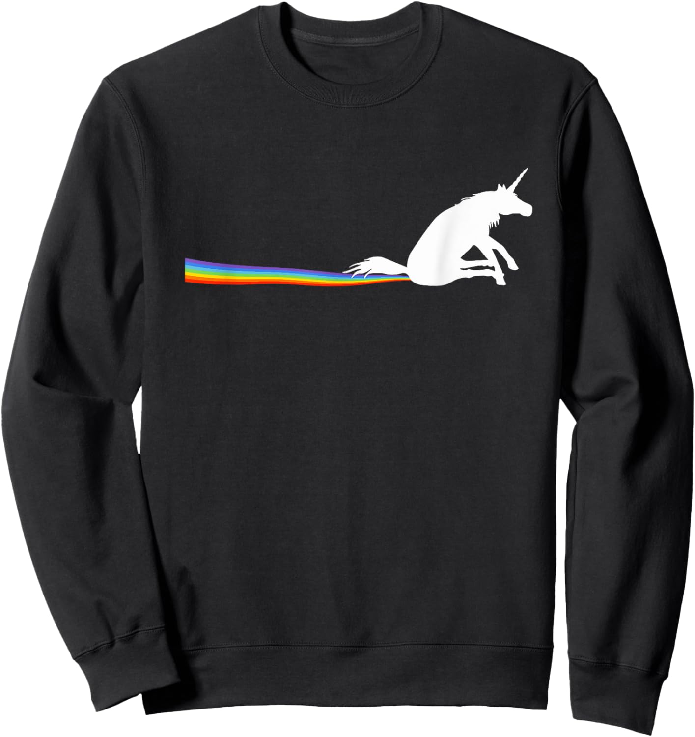 Funny Meme Scooting Unicorn Rainbow Poop Streak Sweatshirt - Sweatshirt | Black
