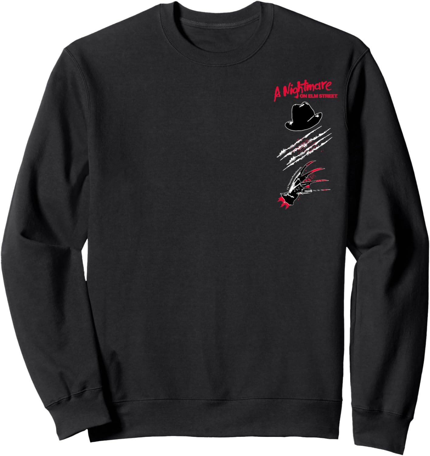Nightmare on Elm Street Films - Freddy Krueger Hat and Glove Sweatshirt - Sweatshirt | Black