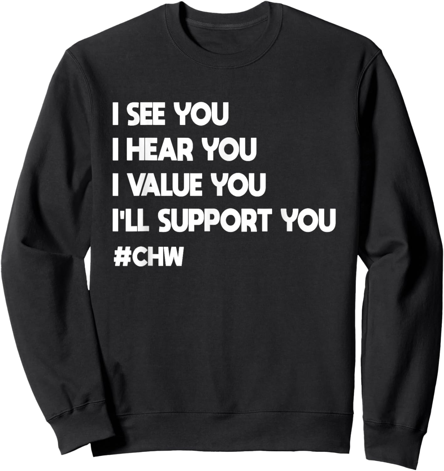 Community Health Worker -Adults Black Small CHW Sweatshirt - Sweatshirt | Black