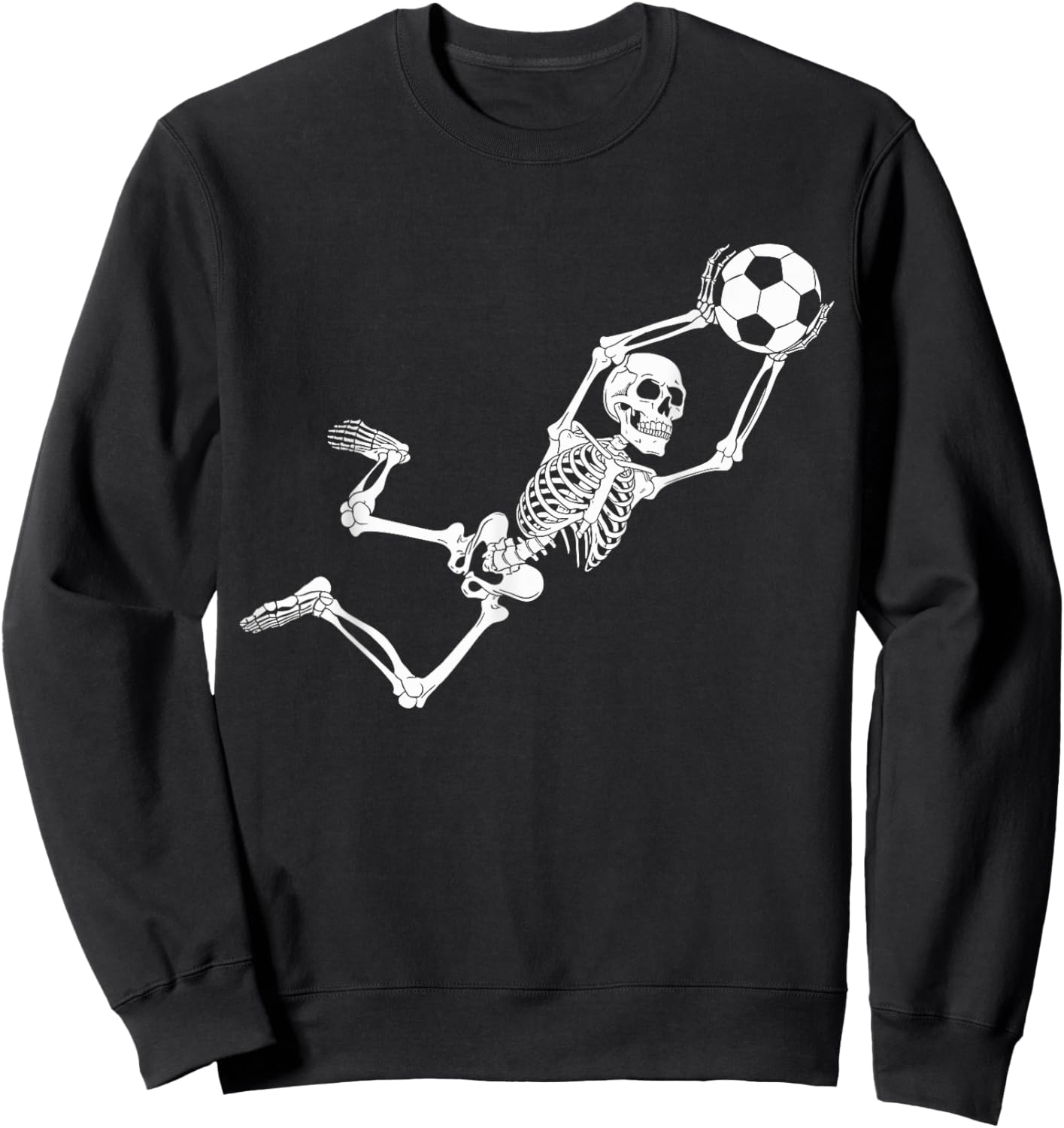 Funny Skeleton Soccer Lovers Spooky Halloween Goalkeeper Sweatshirt - Sweatshirt | Black