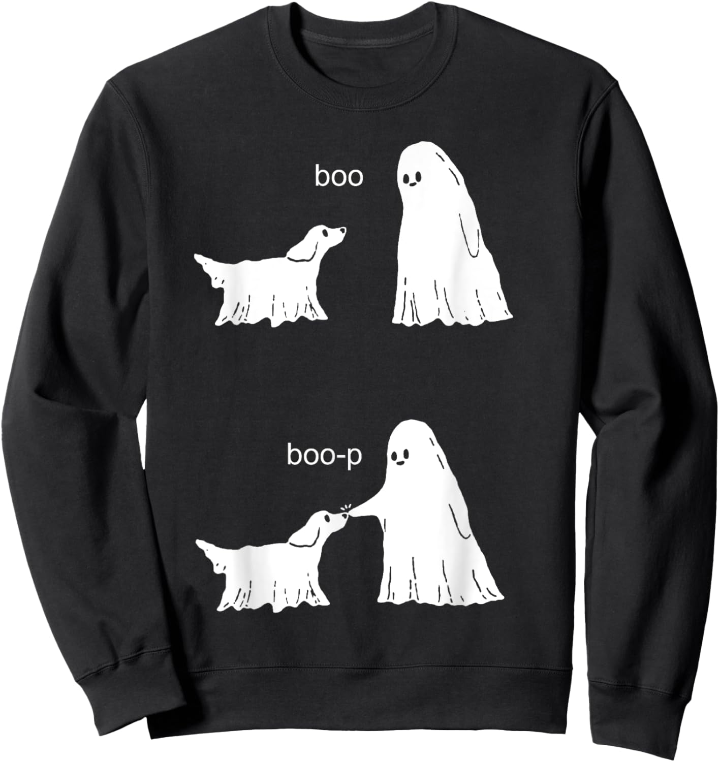 Boo Boop Ghost And Dog Sweatshirt - Sweatshirt | Black