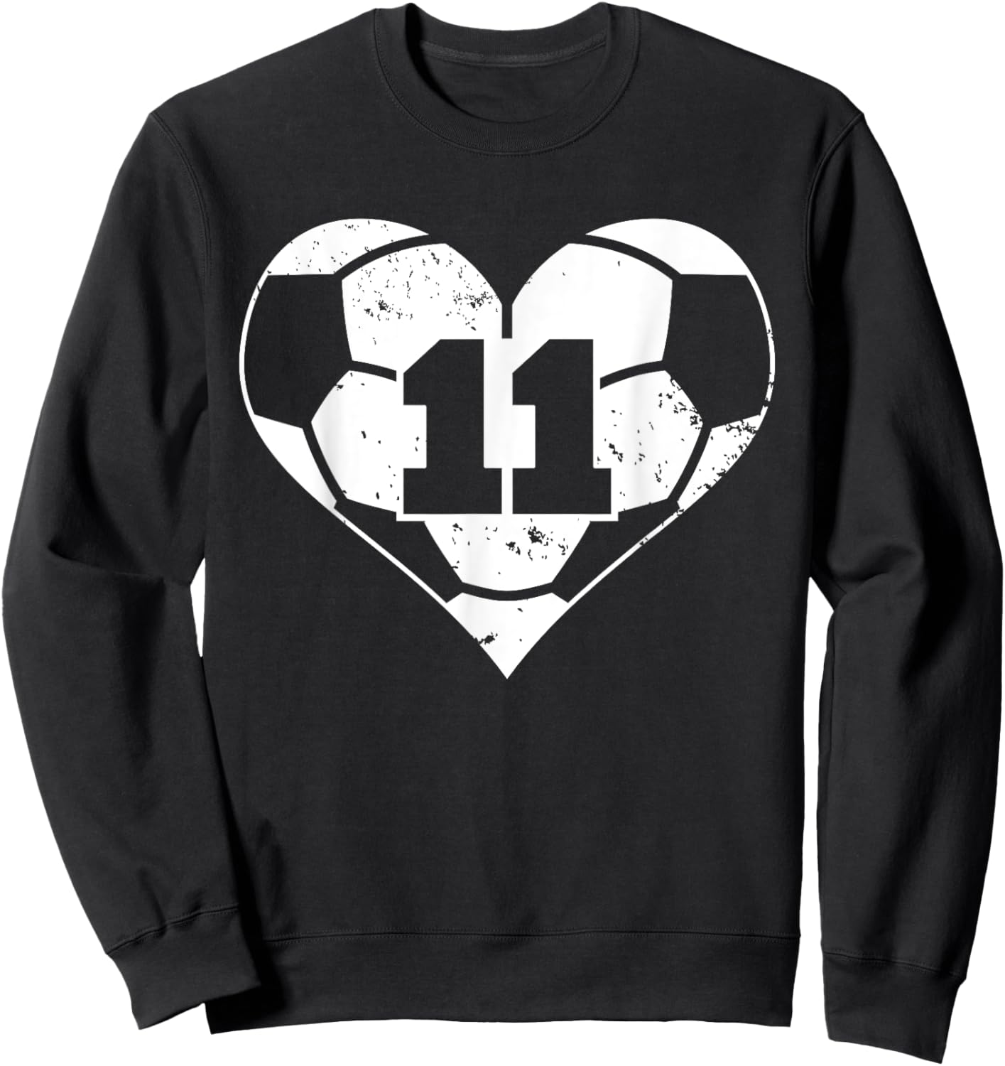 Soccer Number 11 Jersey Funny Soccer Heart Game Day Sweatshirt - Sweatshirt | Black