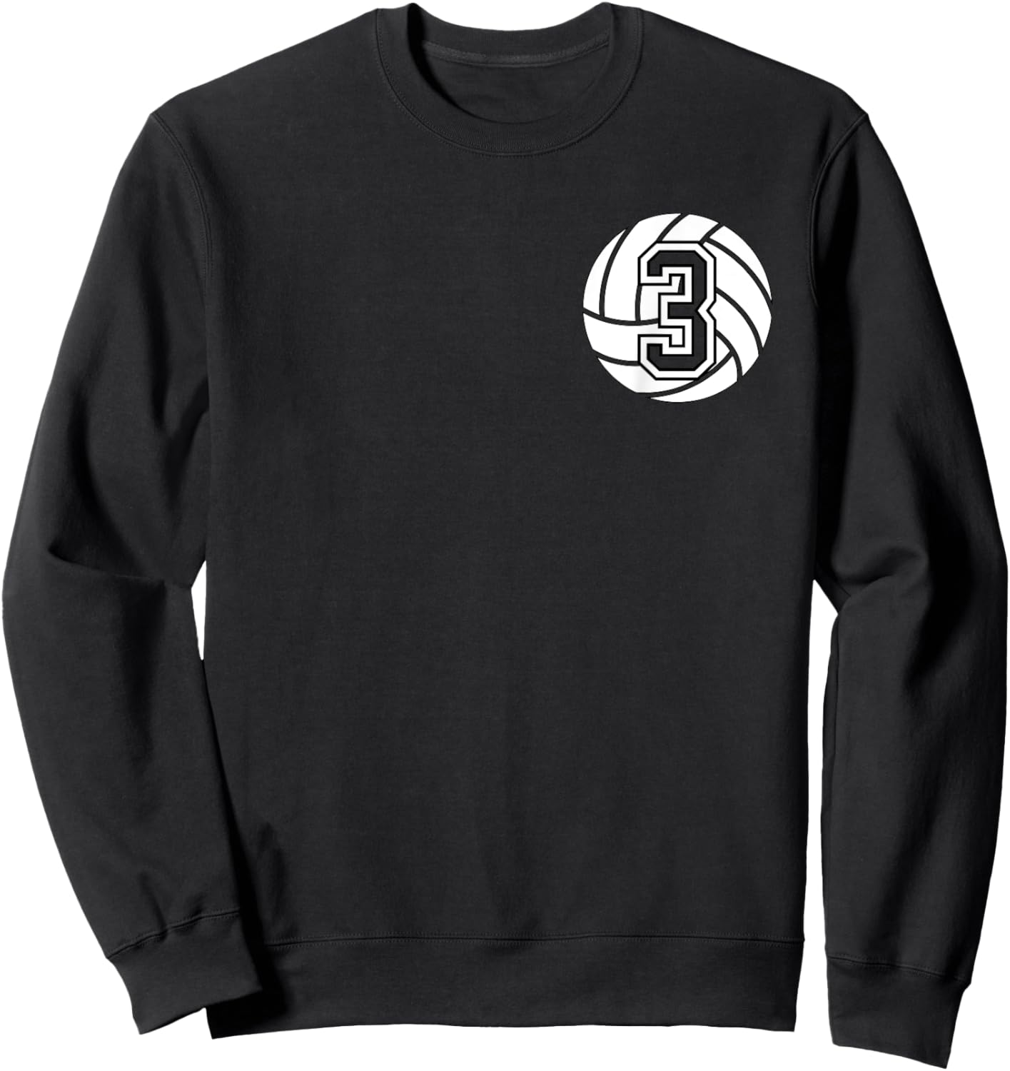 Volleyball Player #3 Volleyball Mom Dad Number 3 Sweatshirt - Sweatshirt | Black