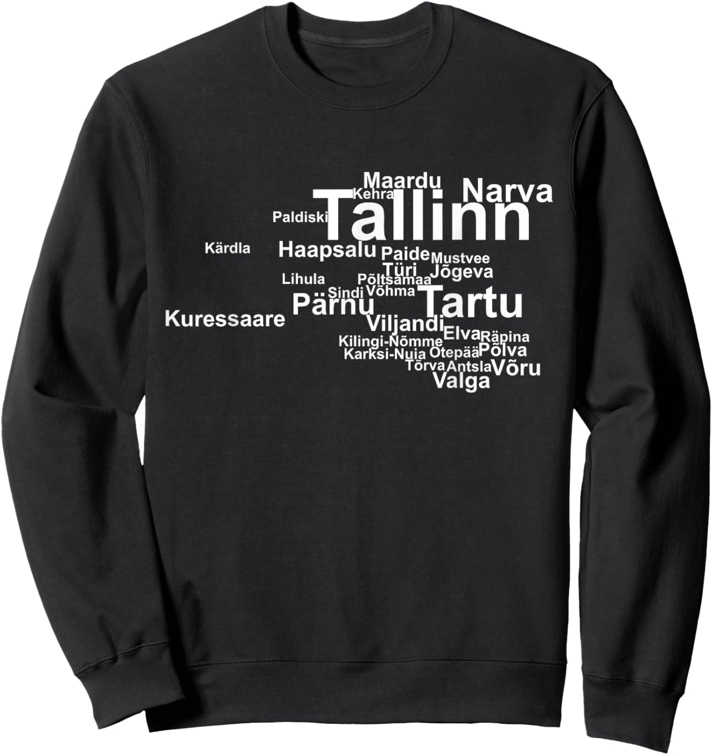 Estonia Outline, Estonia Travel, Estonian Pride, Estonia Sweatshirt - Sweatshirt | Black