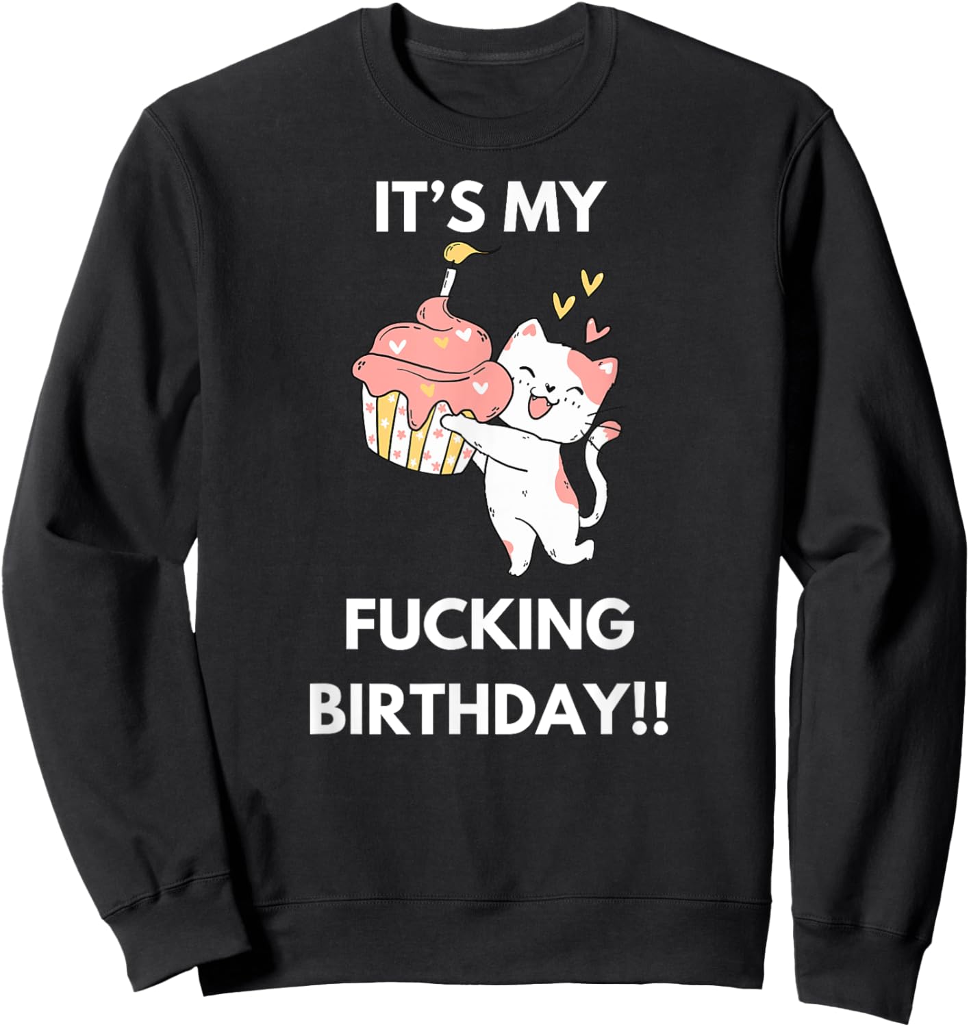 It's My Fucking Birthday Funny Humourous Party Fuck B-Day Sweatshirt - Sweatshirt | Black