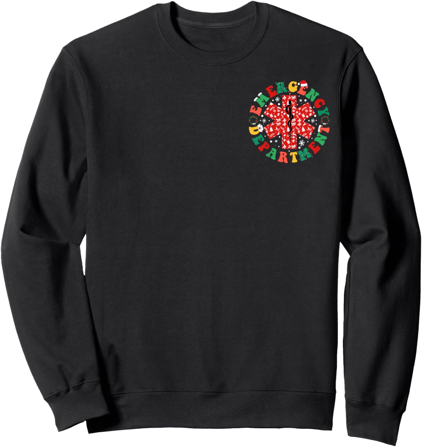 Emergency Department Christmas Skeleton ER Nurse Christmas Sweatshirt - Sweatshirt | Black