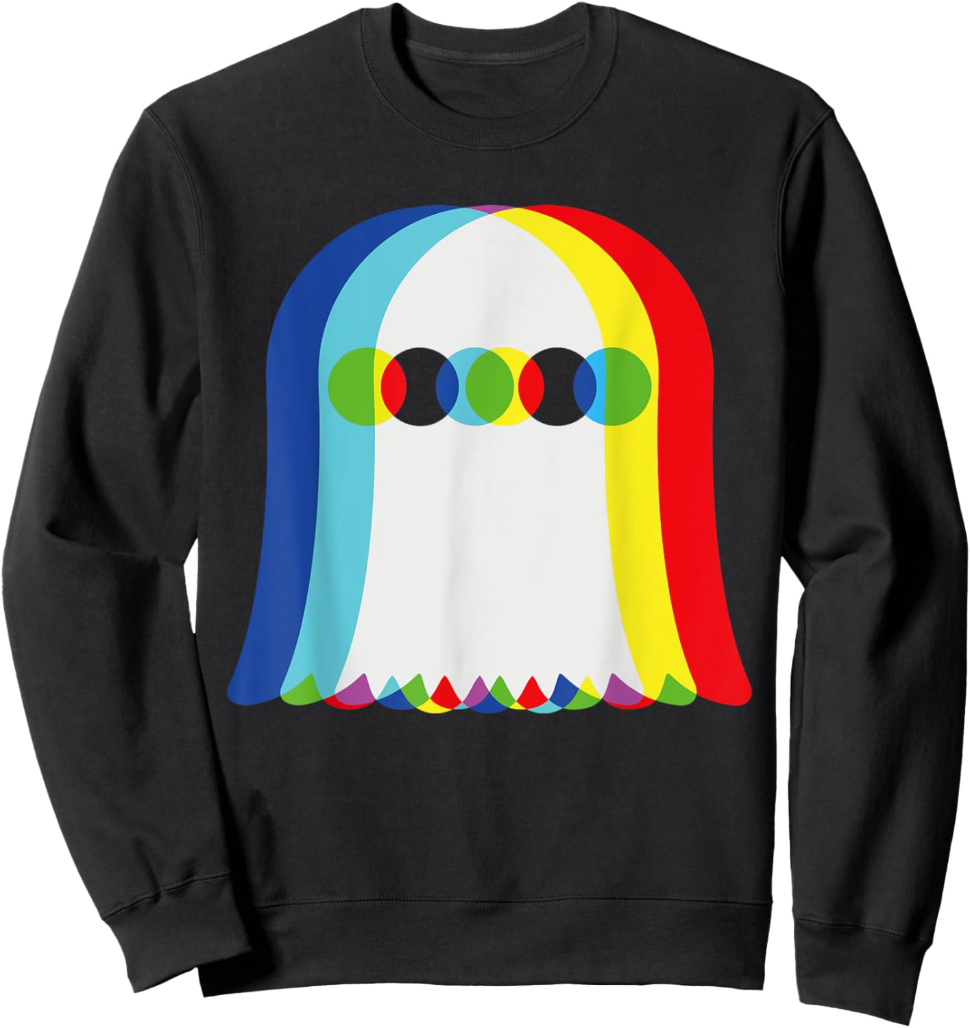 Ghost Trippy Vaporwave, Halloween Psychedelic Sweatshirt - Sweatshirt | Black