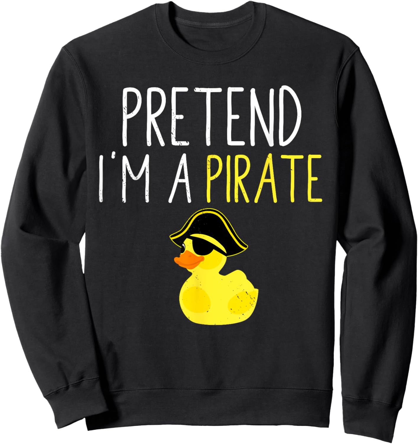 Funny Halloween Costume Pretend I'm A Pirate Black Cartoon , All Ages Casual Modern Short Sleeve Sweatshirt - Sweatshirt | Black