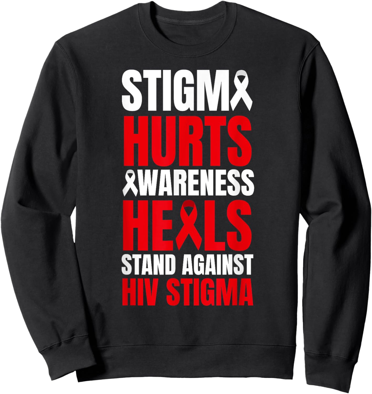 HIV Awareness Red Ribbon World AIDS Day Fighters Sweatshirt - Sweatshirt | Black