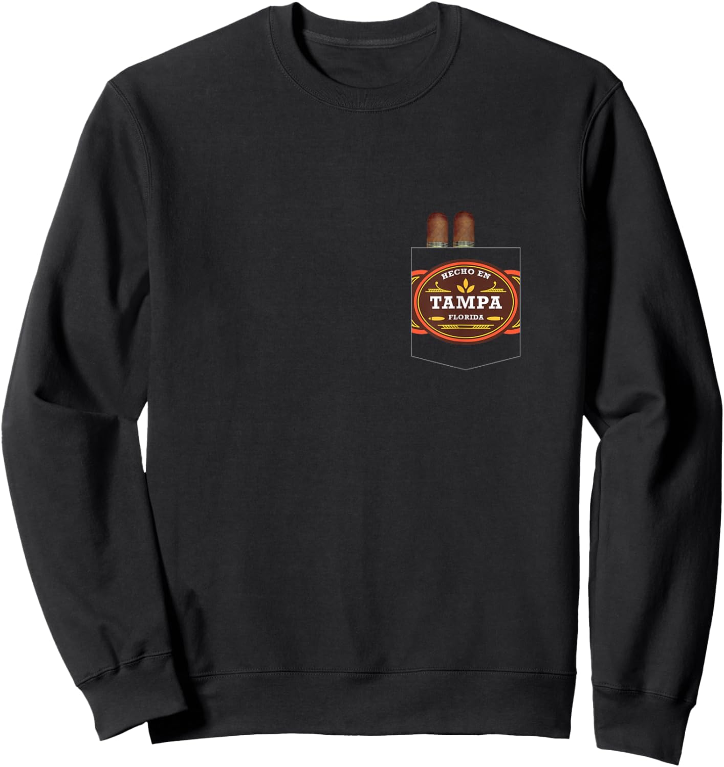 Hecho En Tampa Cigar Lover Ybor City Tampa Florida Sweatshirt - Sweatshirt | Black