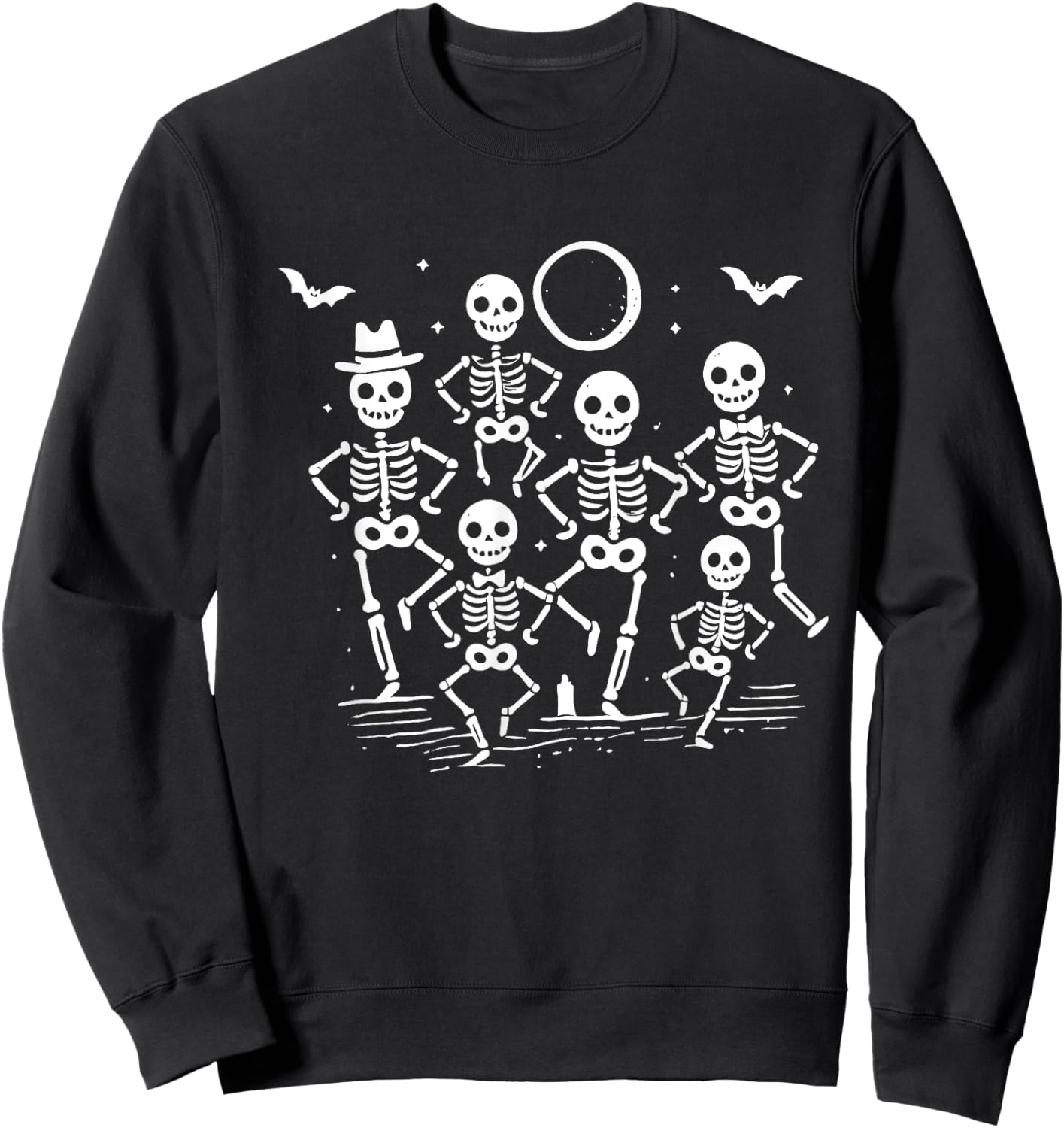 Halloween Dancing Skeletons Sweatshirt - Sweatshirt | Black