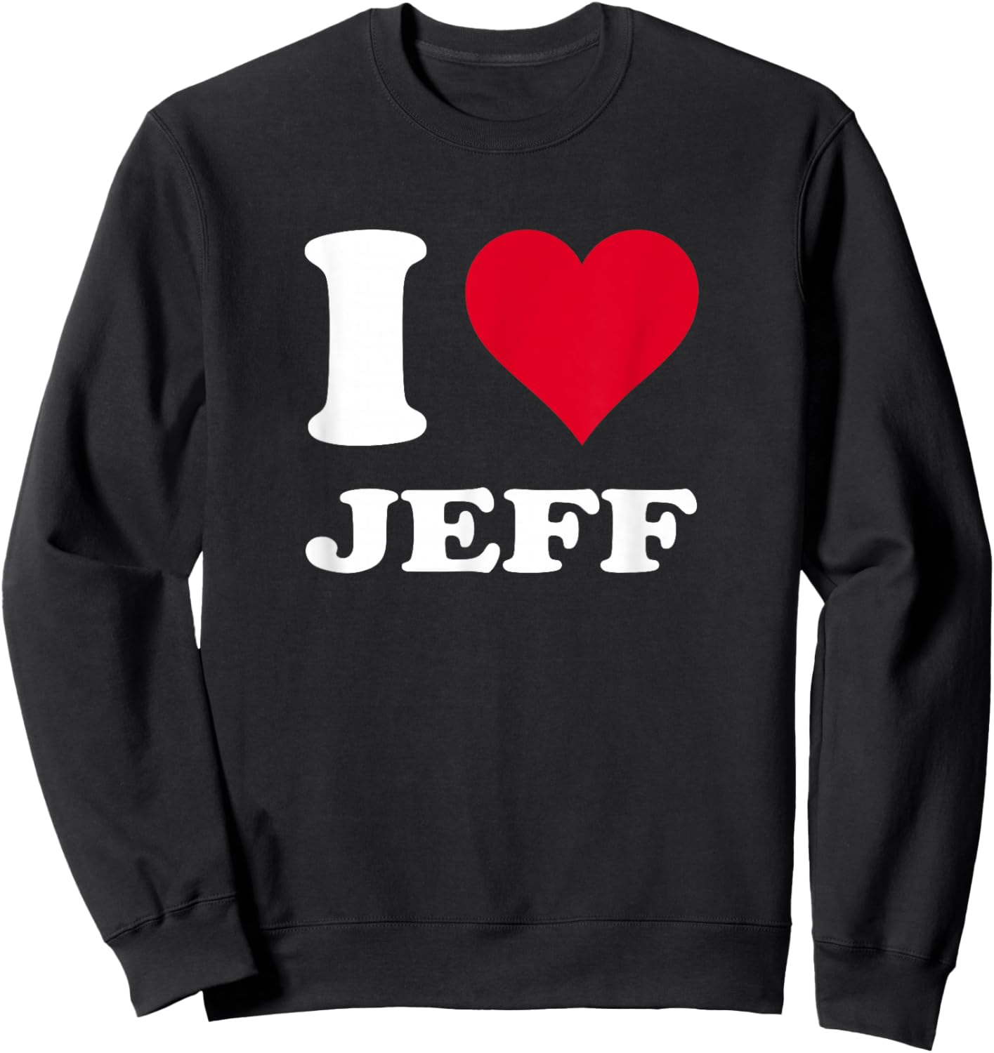 Red Heart I Love Jeff Sweatshirt - Sweatshirt | Black