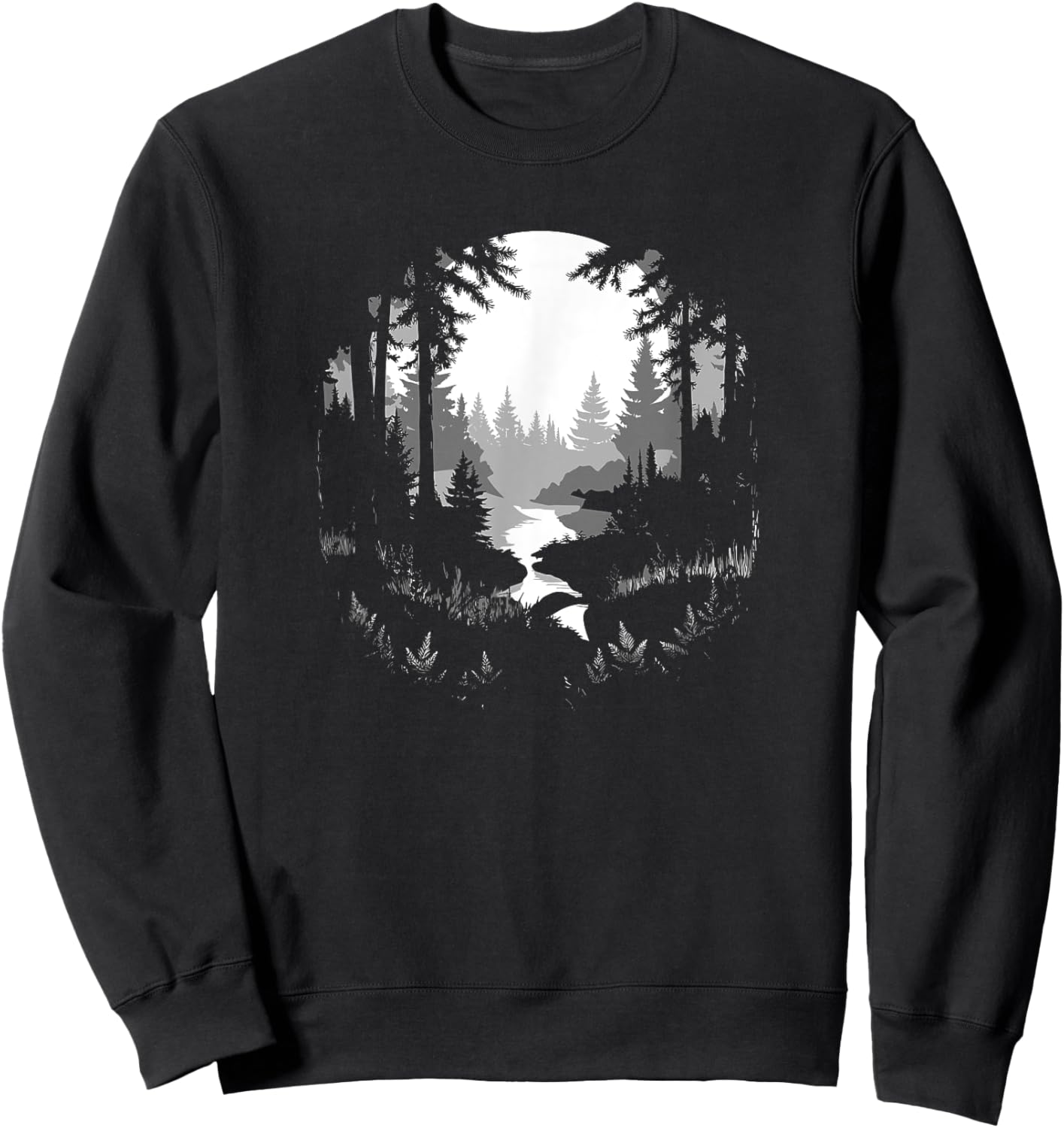 Night Nature Wildlife Trees Outdoor Men Boys Girls Sweatshirt - Sweatshirt | Black