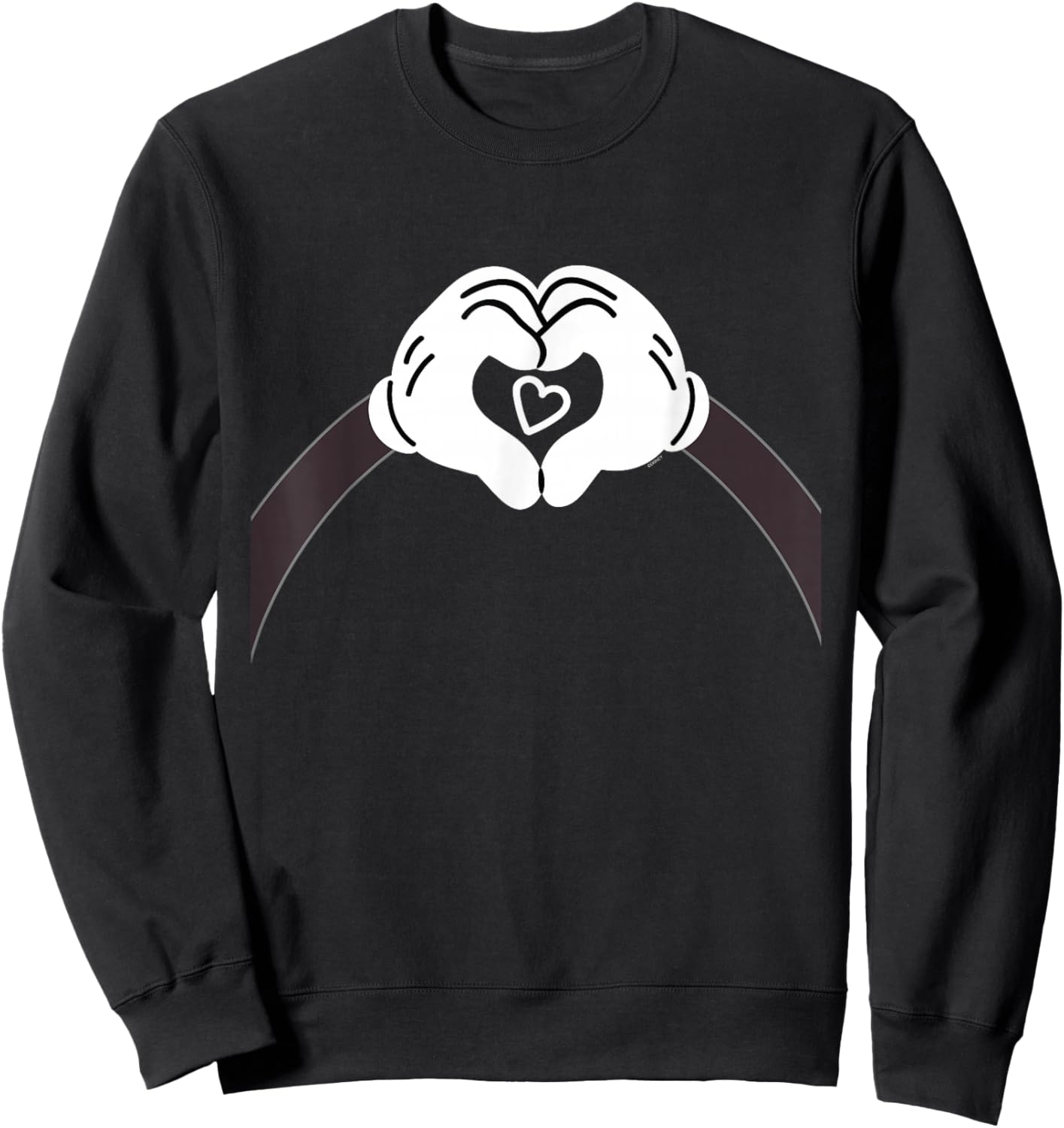 Disney Valentine's Day Mickey Mouse Making Hand Heart Sweatshirt - Sweatshirt | Black