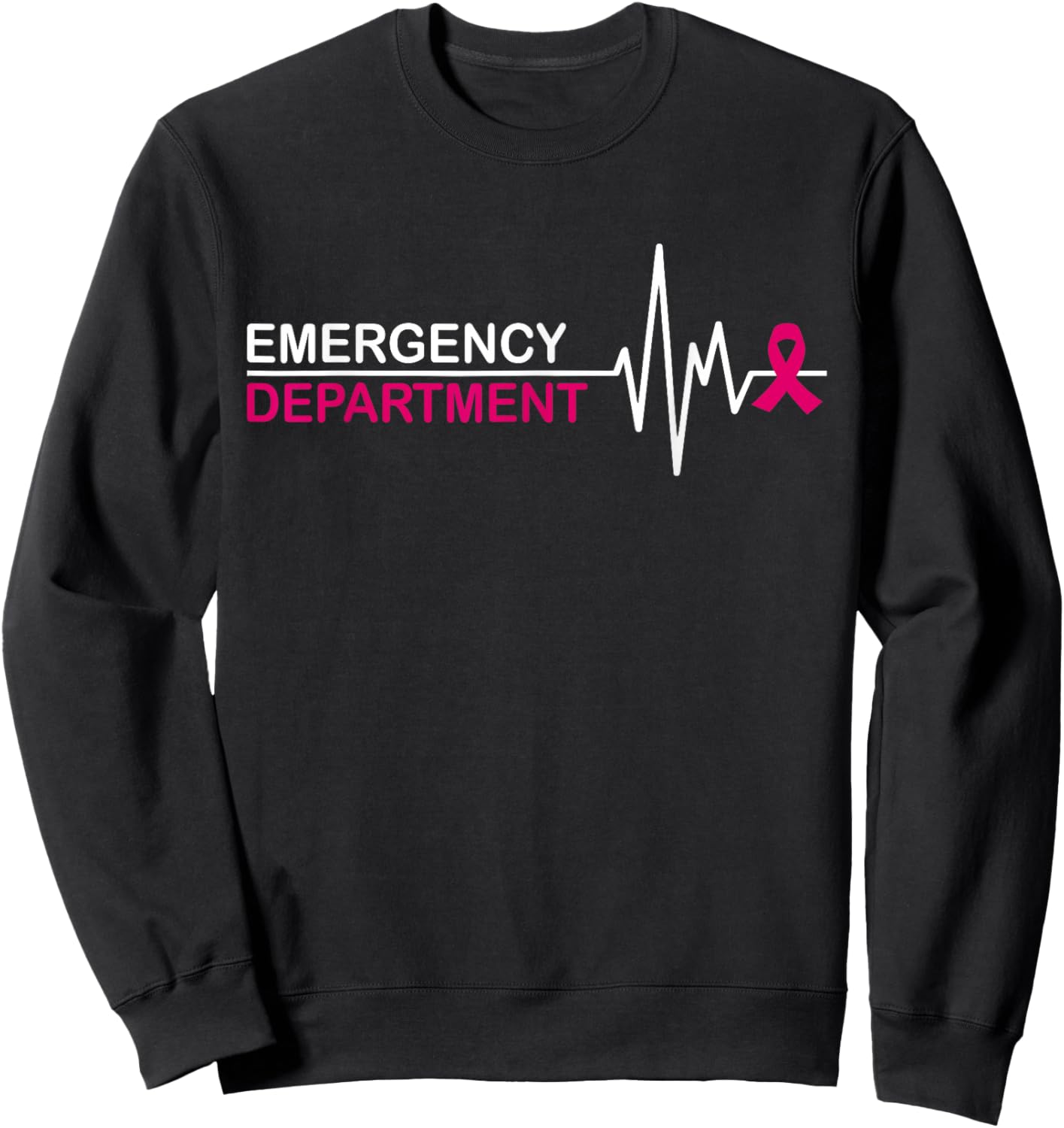 Emergency Department Emergency Room Nurse Breast Cancer Sweatshirt - Sweatshirt | Black
