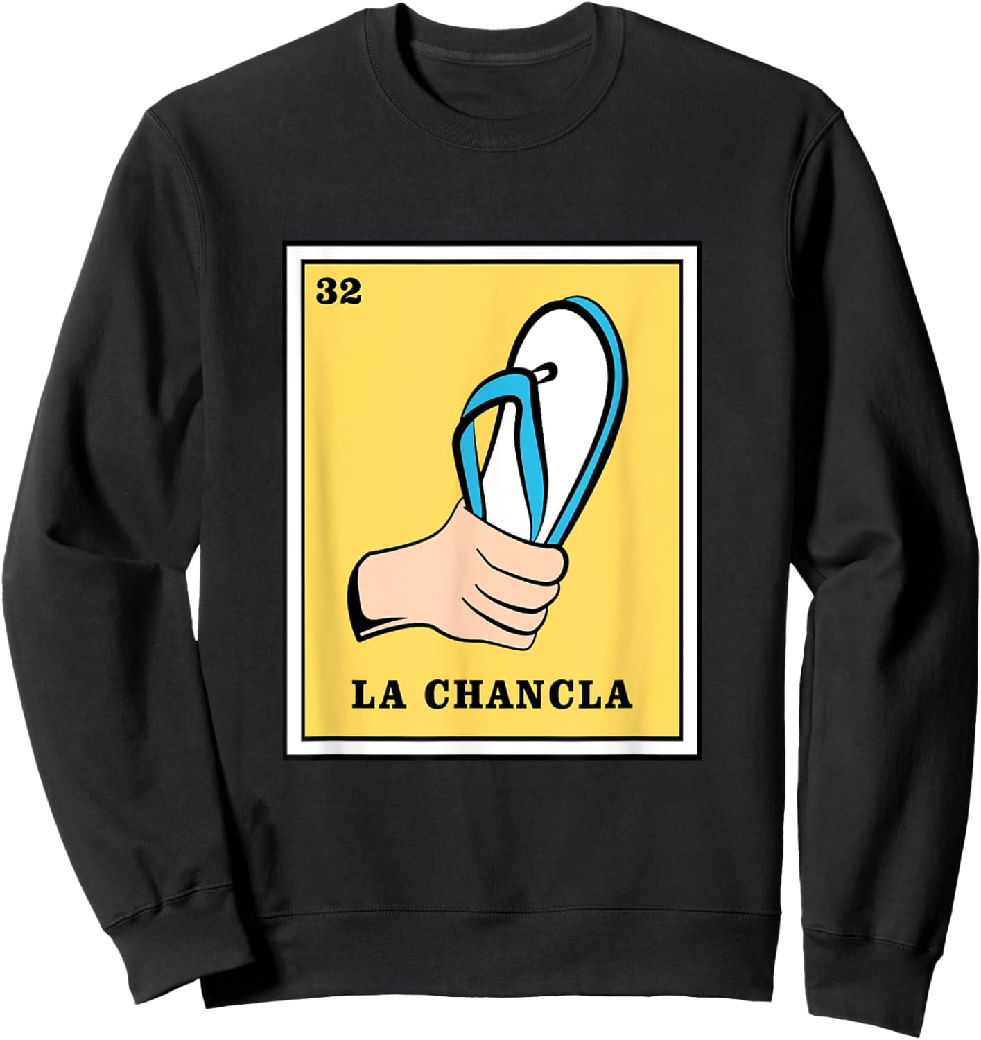 Funny Mexican Bingo La Chancla Sweatshirt - Sweatshirt | Black