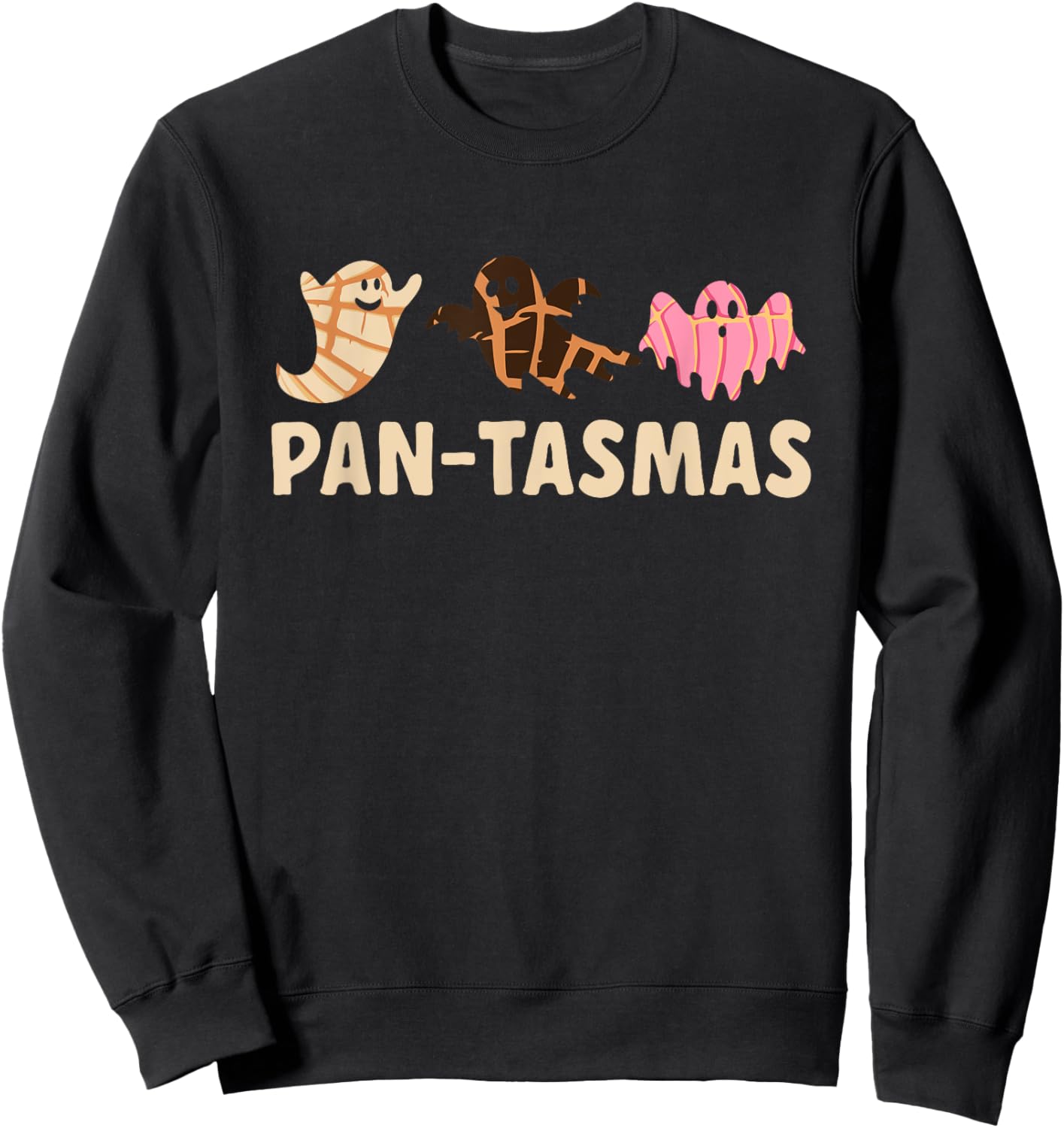 Pantasmas Spooky Conchas Mexican Ghost Halloween Sweatshirt - Sweatshirt | Black