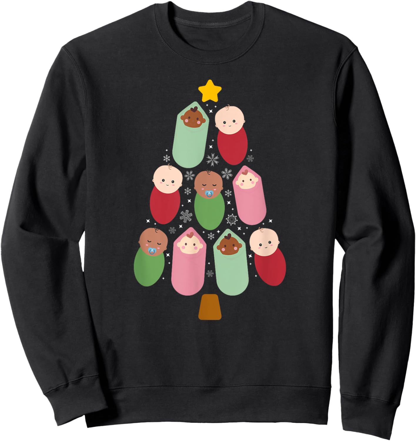 NICU Nurse Christmas Tree Neonatal ICU Nurse Xmas Party Sweatshirt - Sweatshirt | Black