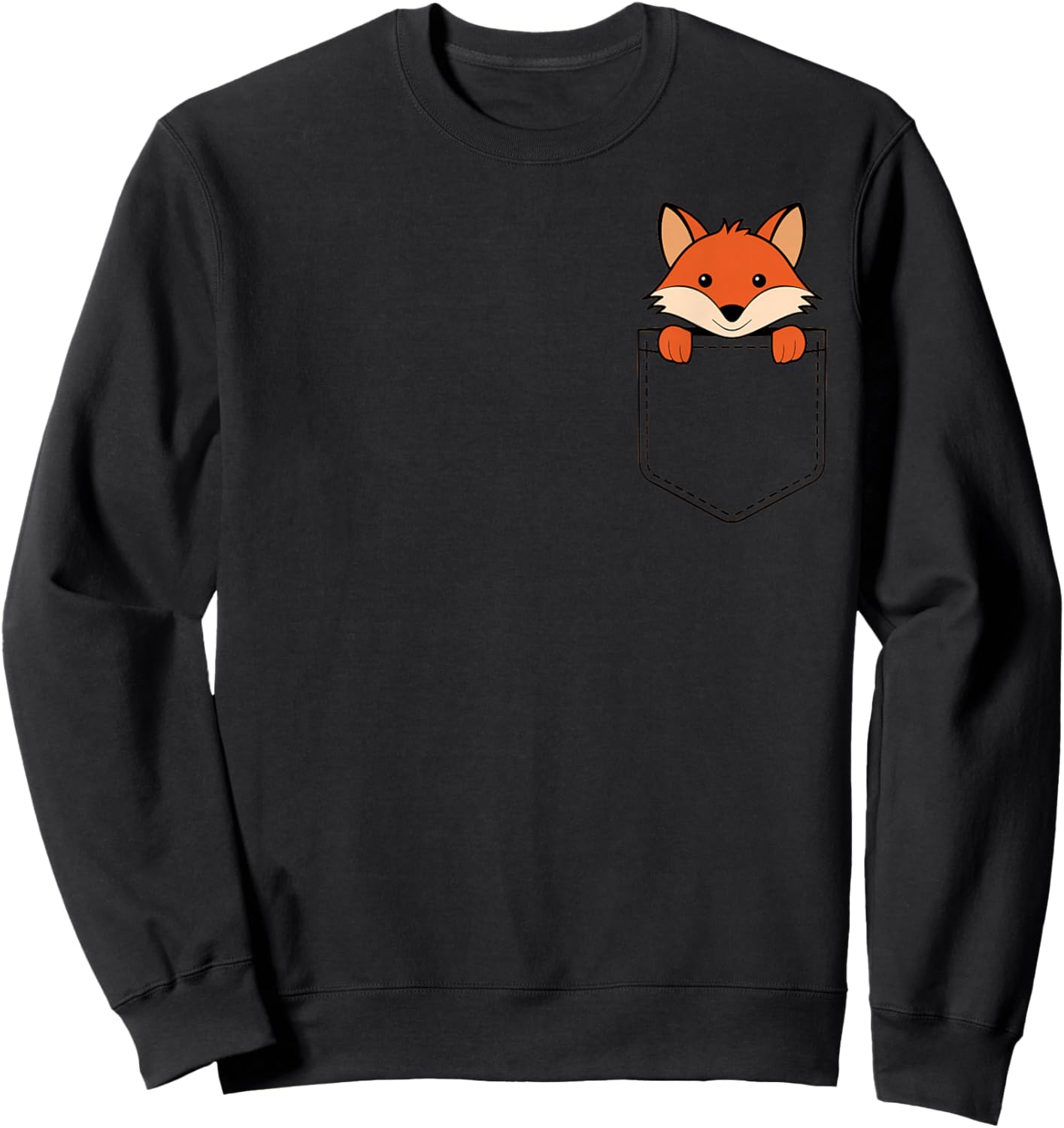Boys Girls Toddler Cute Zoo Animal Baby Fox Peeking Pocket Sweatshirt - Sweatshirt | Black