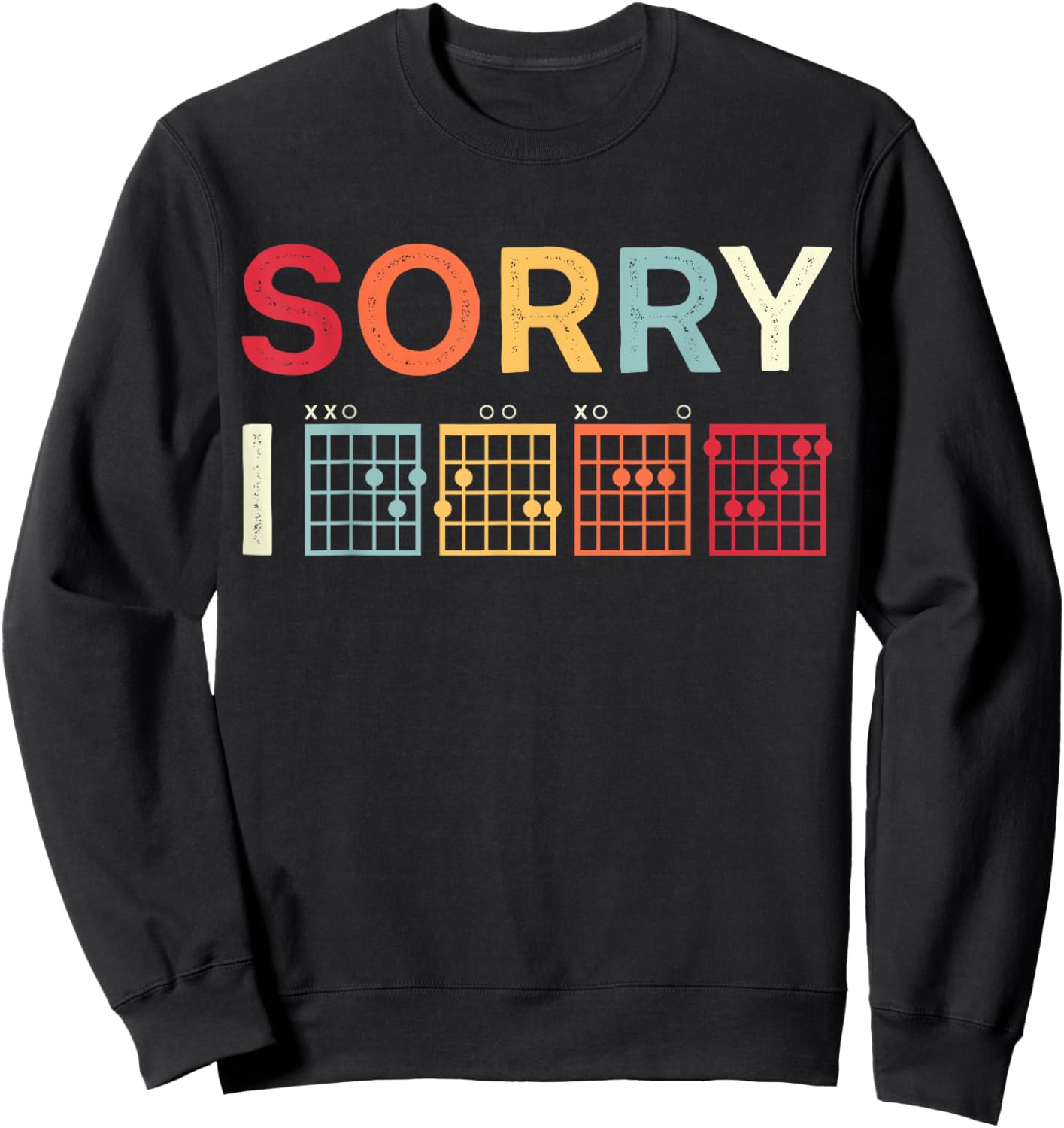 Funny Guitar Lovers Hidden Message Sorry I DGAF Guitar Sweatshirt - Sweatshirt | Black