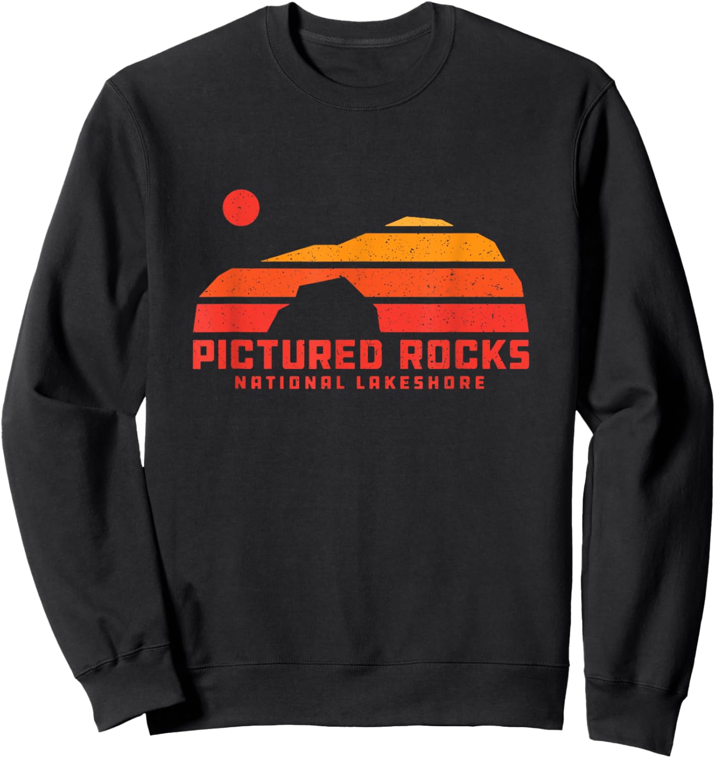 Lover’s Leap Sanstone Cliffs Pictured Rocks Michigan 70s 80s Sweatshirt - Sweatshirt | Black