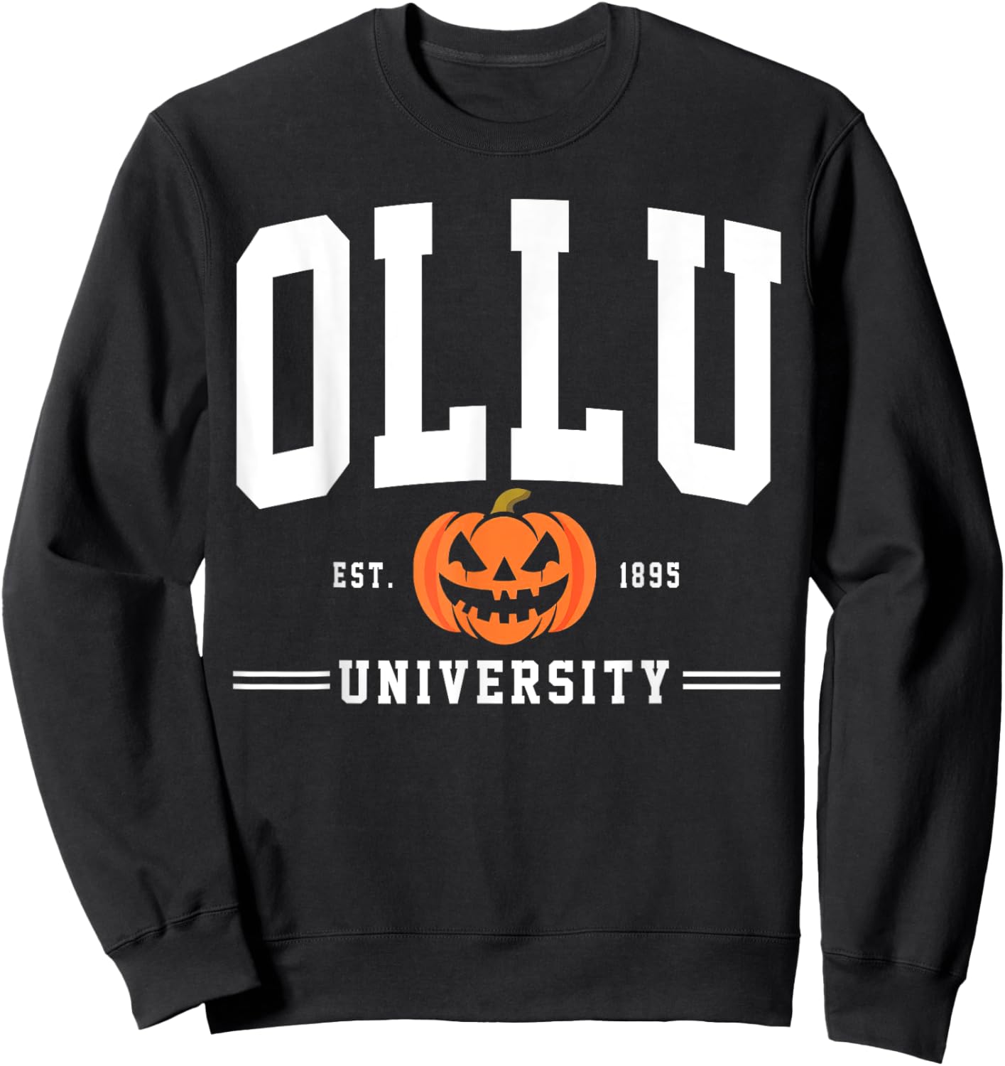 Our Lady of the Lake University Arch Halloween Design Retro Sweatshirt - Sweatshirt | Black