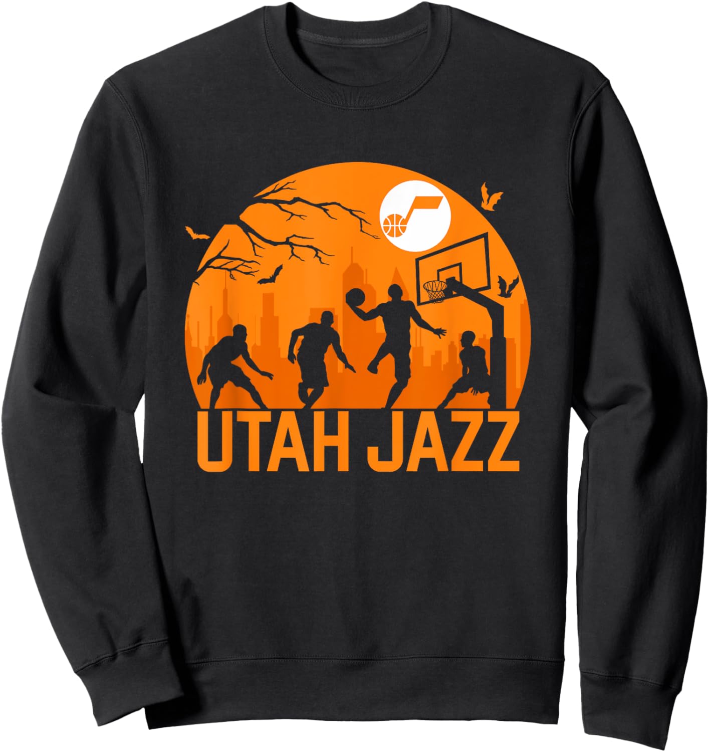NBA Utah Jazz Halloween Midnight Hoops Sweatshirt - Sweatshirt | Black