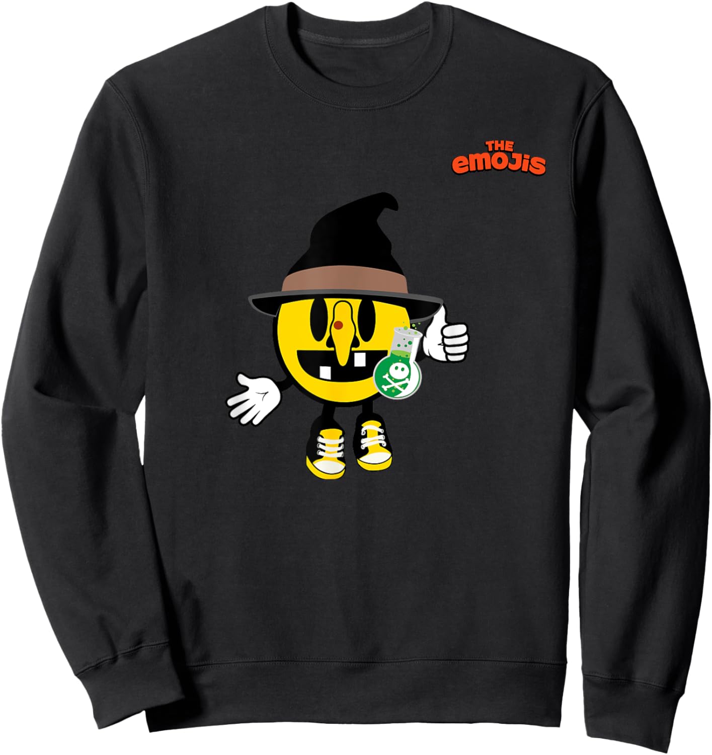 Emoji Witch Yellow Face Thumb Up Sweatshirt - Sweatshirt | Black