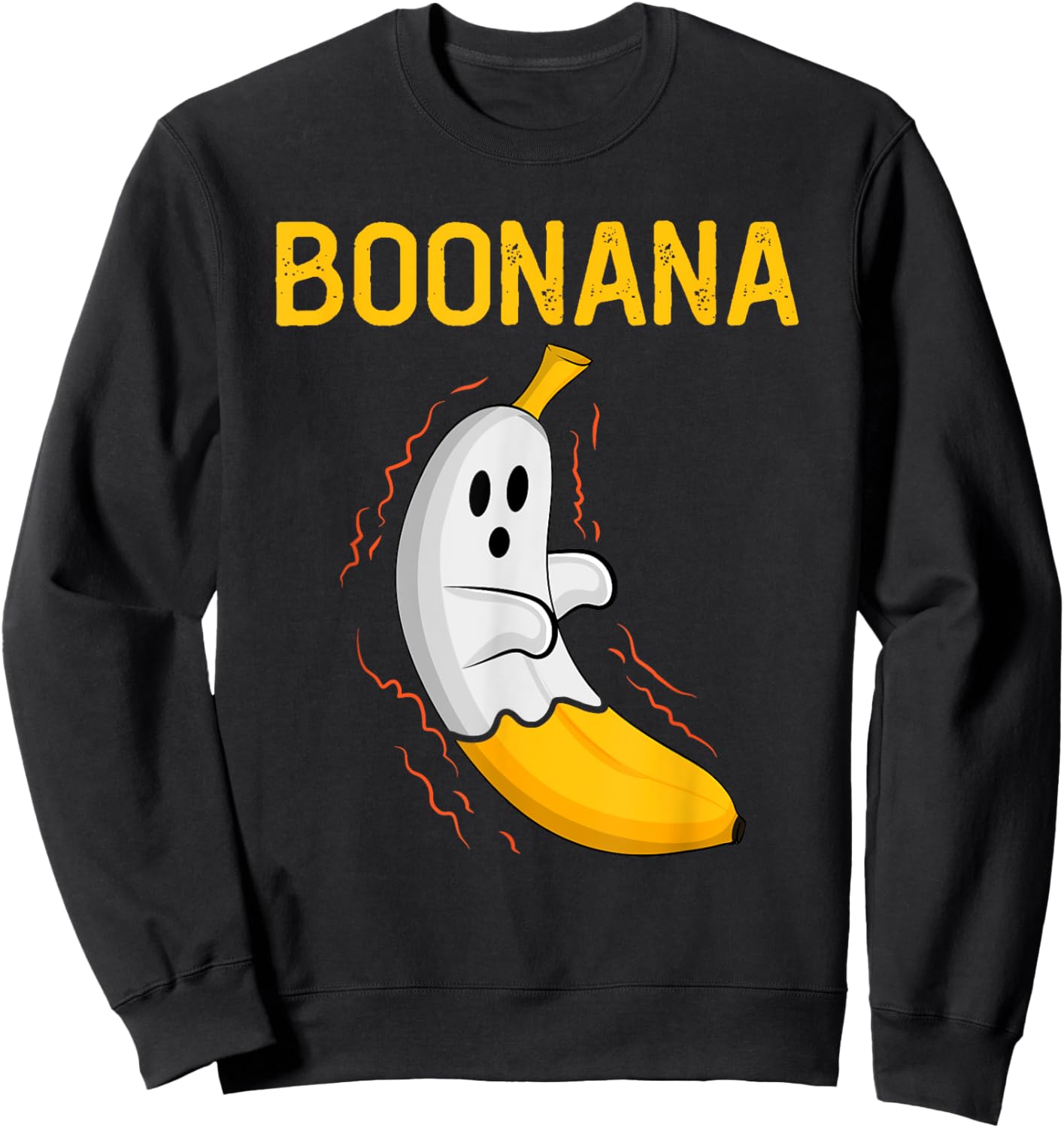 Boonana Cute Ghost Banana Halloween Men Women girls Kids Sweatshirt - Sweatshirt | Black