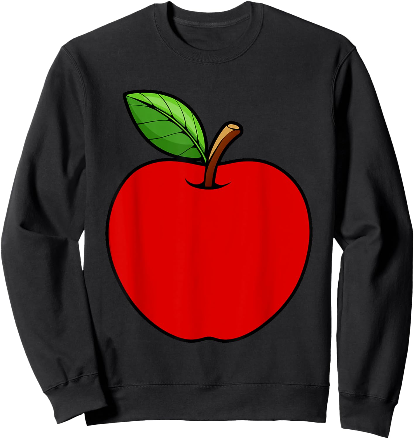 Cute Red Apple Design Women Kids Adult Apple Fruit Sweatshirt - Sweatshirt | Black