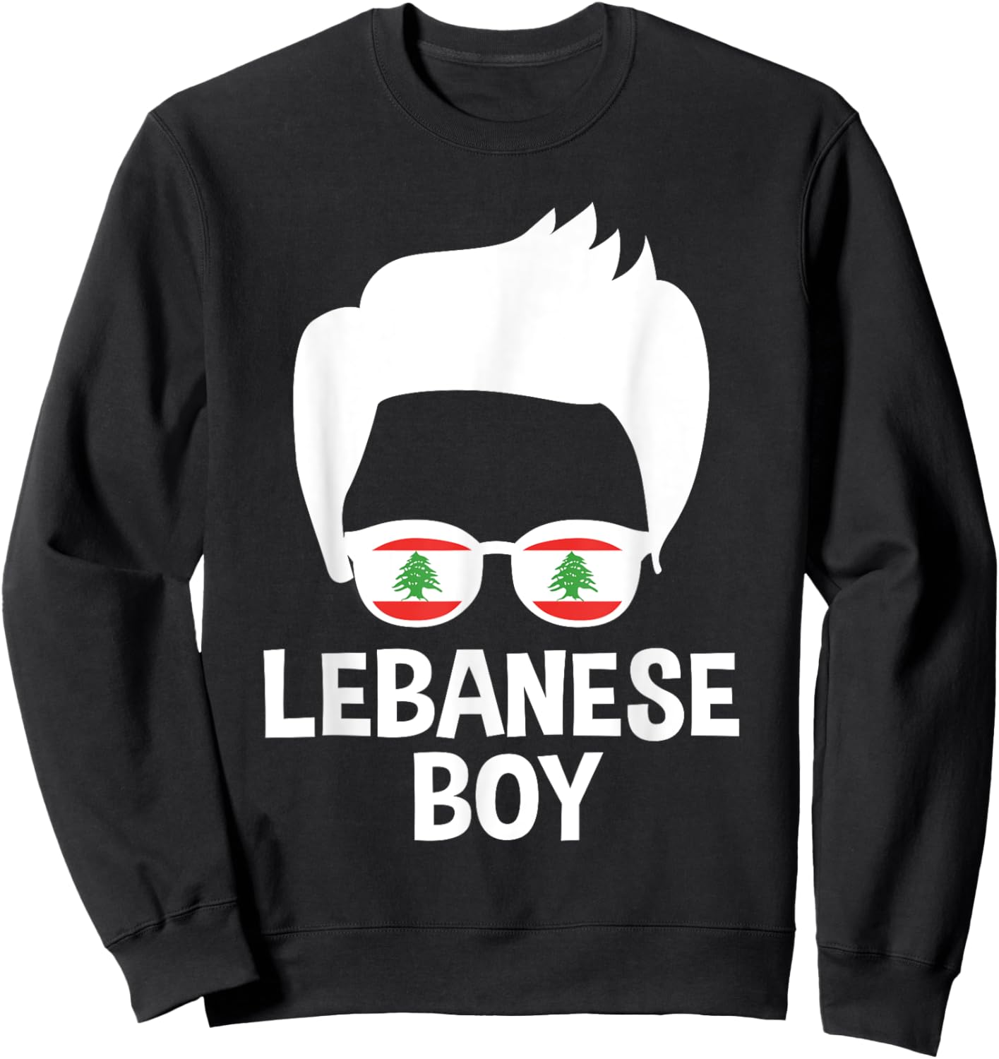 Lebanese Boy Messy Hair Lebanon Pride Lebanese Boys Sweatshirt - Sweatshirt | Black