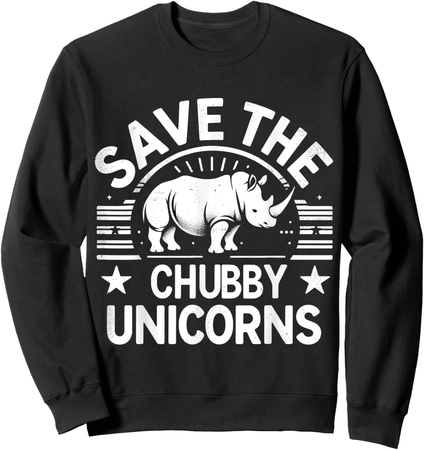 Rhino Save the Cubby Unicorns Rhinoceros Sweatshirt - Sweatshirt | Black