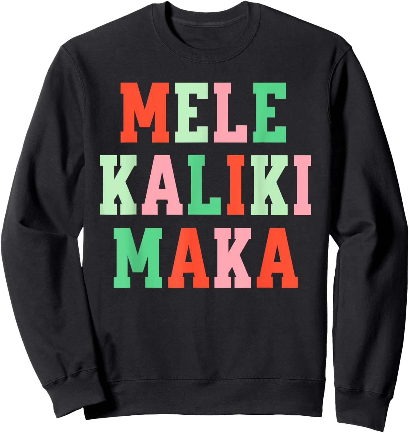 Retro Mele Kalikimaka Hawaii Hawaiian Tropical Christmas Sweatshirt - Sweatshirt | Black