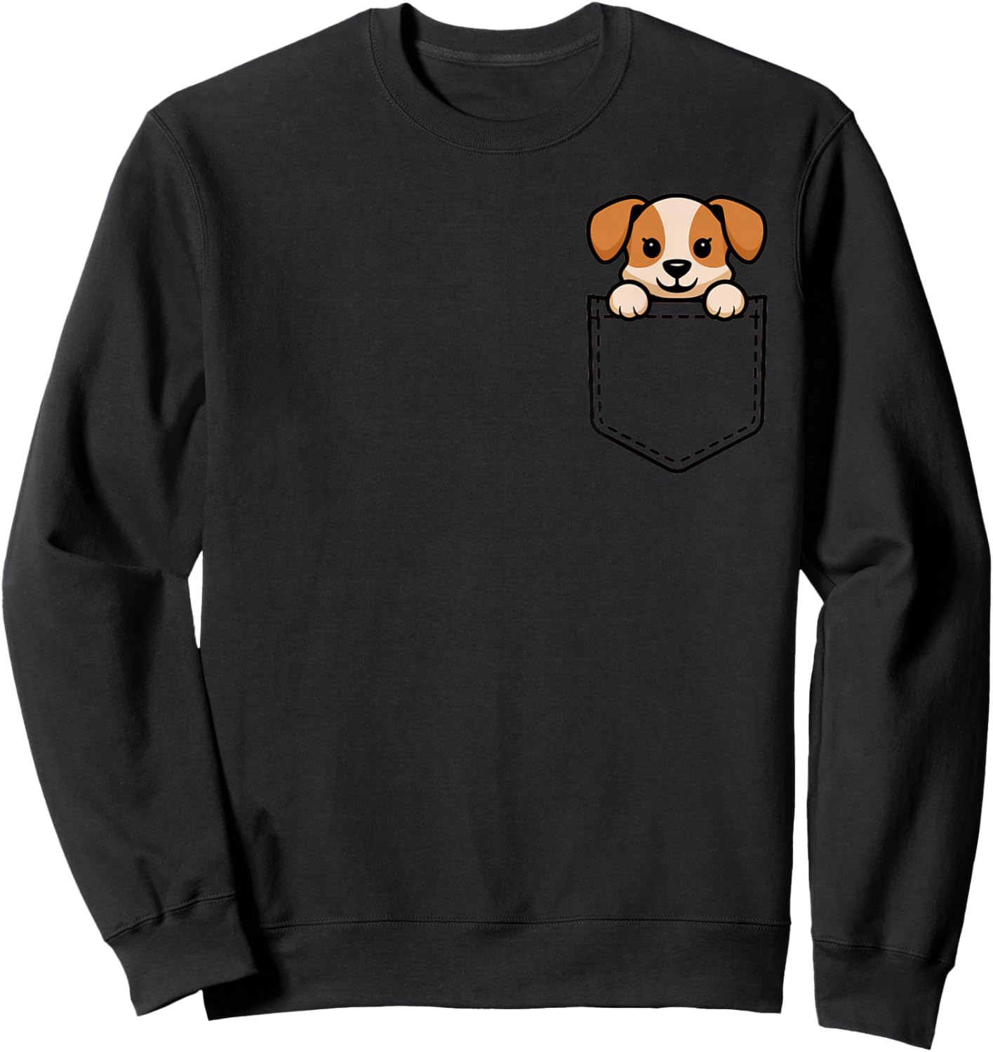 Boys Girls Toddler Cute Zoo Animal Puppy in Pocket for Kids Sweatshirt - Sweatshirt | Black