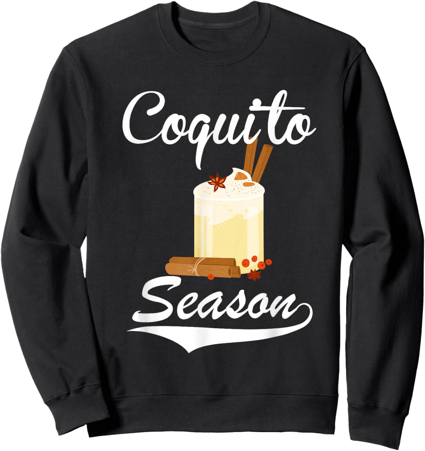 Funny Puerto Rican Christmas hispanic Coquito season Boricua Sweatshirt - Sweatshirt | Black