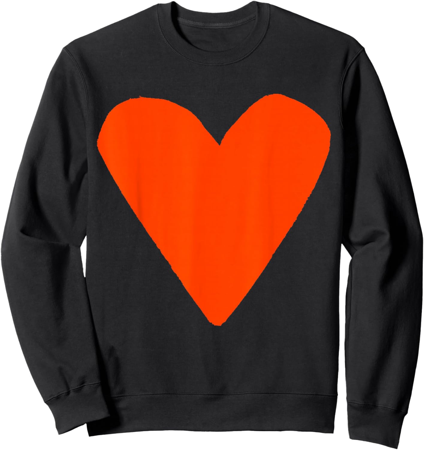 Cute Orange Heart Sweatshirt - Sweatshirt | Black