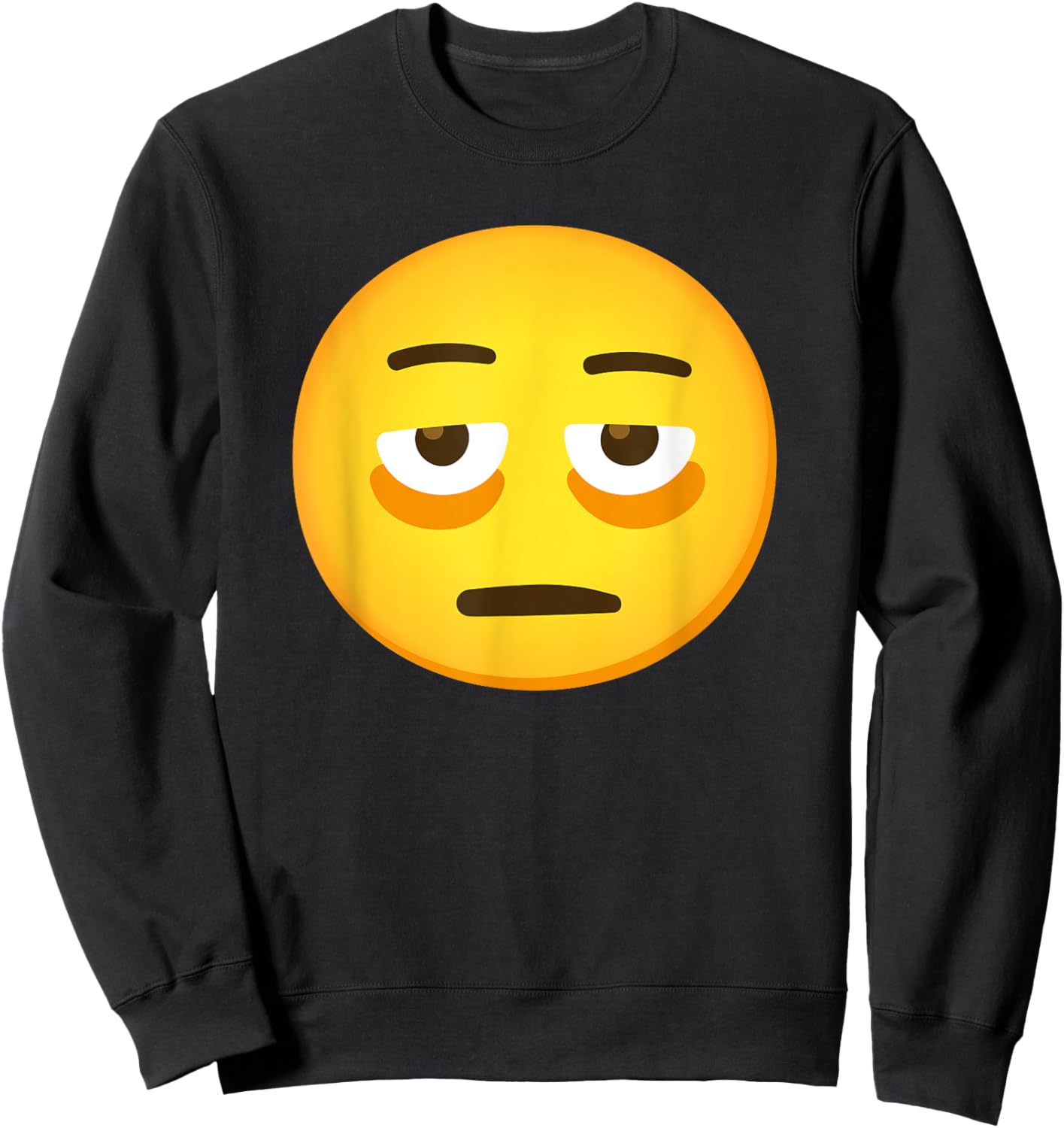 Emoticon Face with Bags Under Eyes Sweatshirt - Sweatshirt | Black