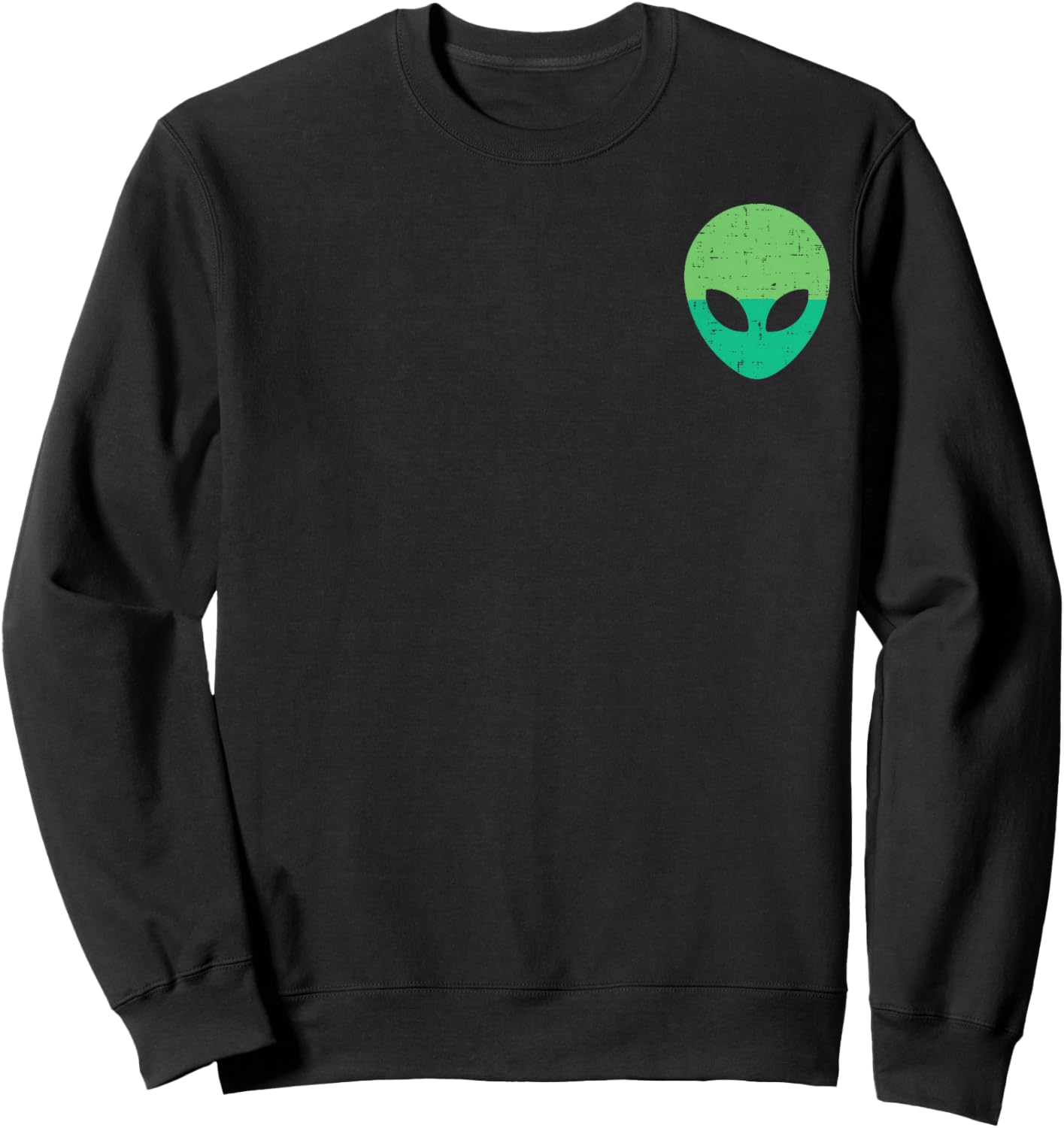 Alien Face Head Pocket UFO Extraterrestrial Men Women Kids Sweatshirt - Sweatshirt | Black