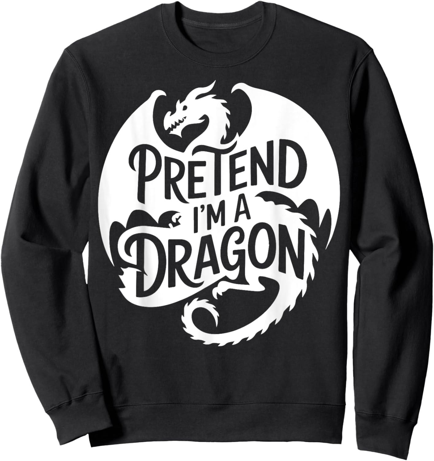 Group Easy Adult Halloween Costumes Pretend I'm A Dragon Sweatshirt - Sweatshirt | Black