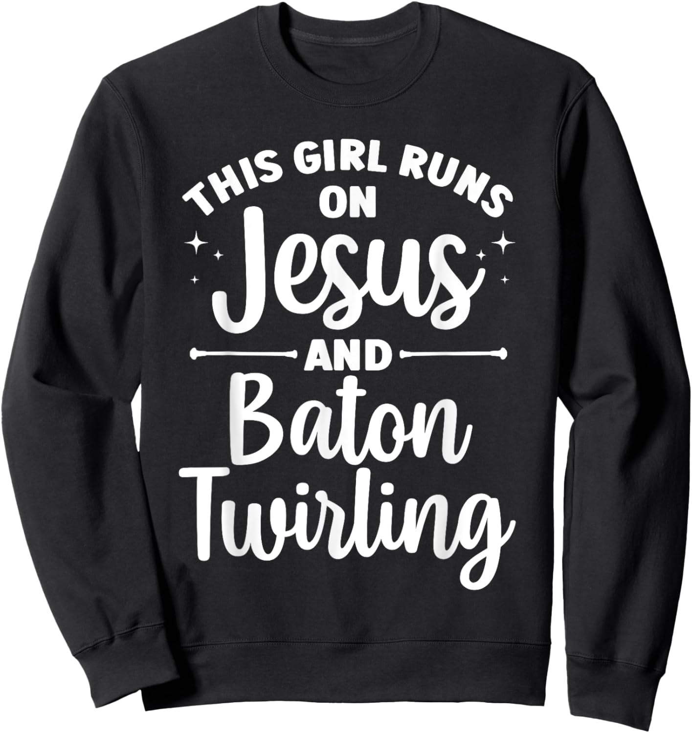 Baton Twirling Art Girls Color Guard Baton Twirler Sweatshirt - Sweatshirt | Black
