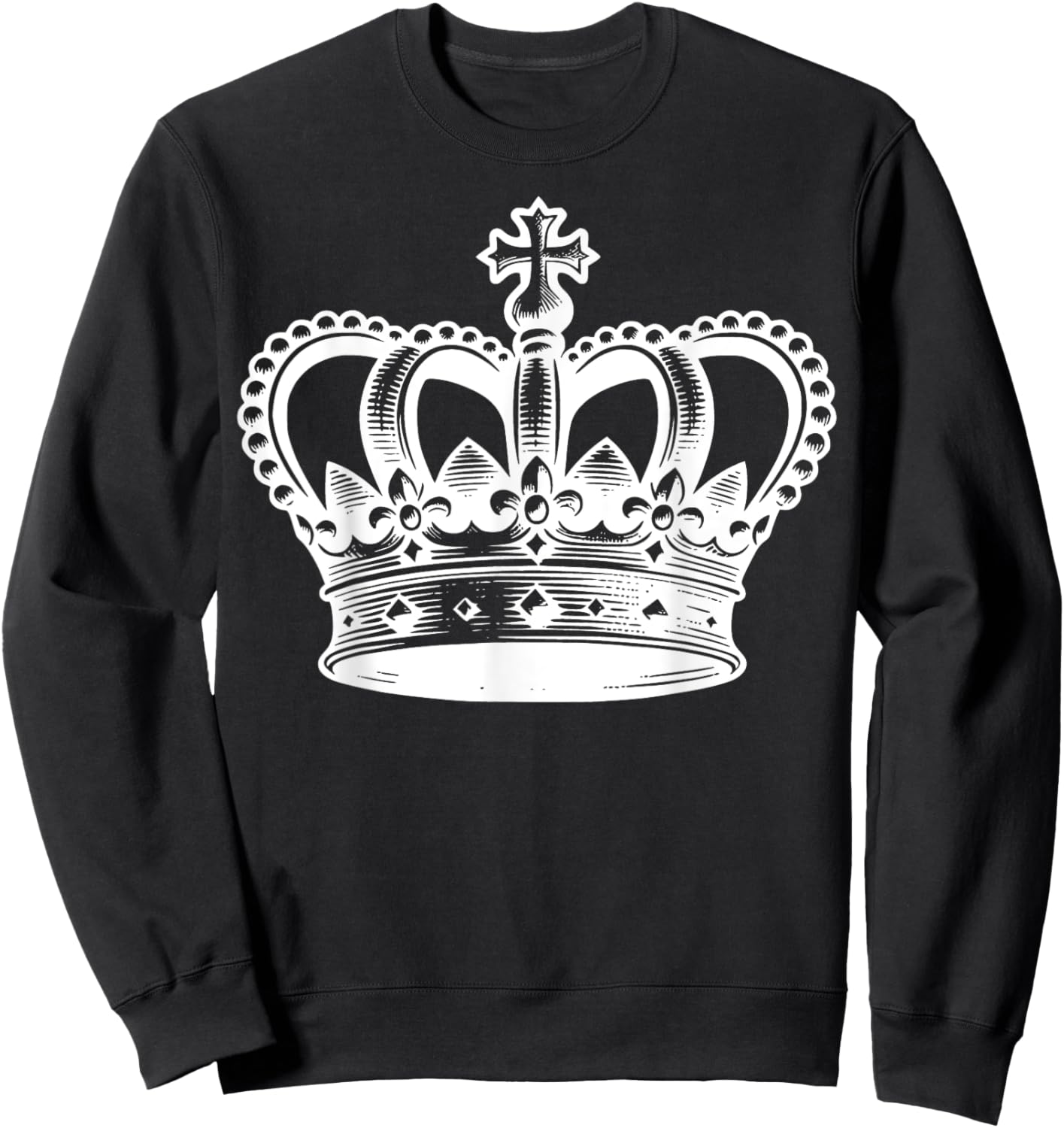 Elegant Royal Crown Illustration For Adults Sweatshirt - Sweatshirt | Black