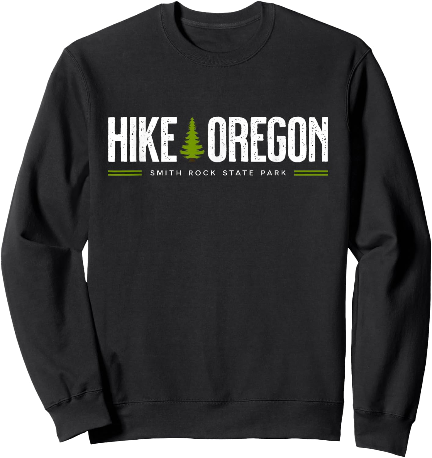 Oregon Smith Rock State Park Hike Tree Retro Graphic Sweatshirt - Sweatshirt | Black