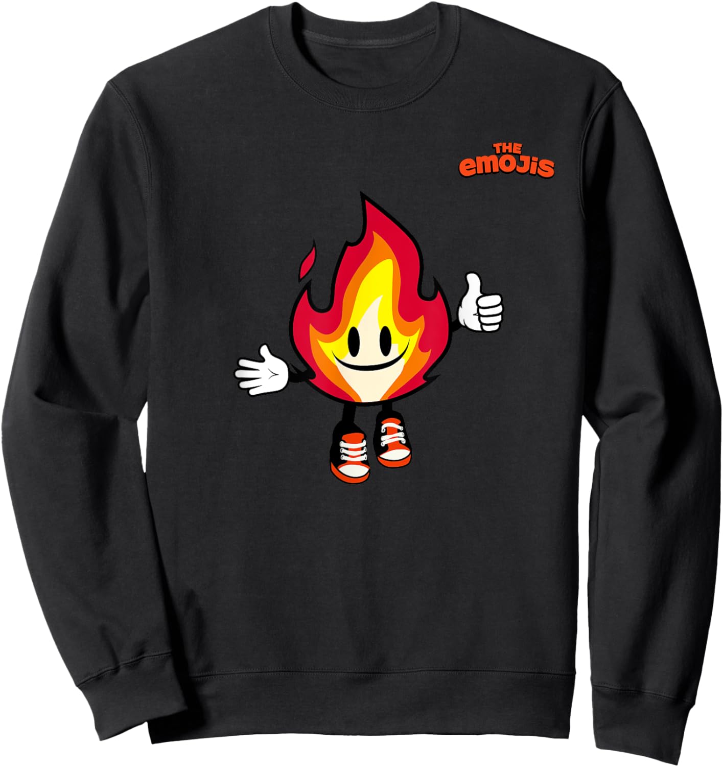 Emoji Nature Fire Flame Thumb Up Sweatshirt - Sweatshirt | Black